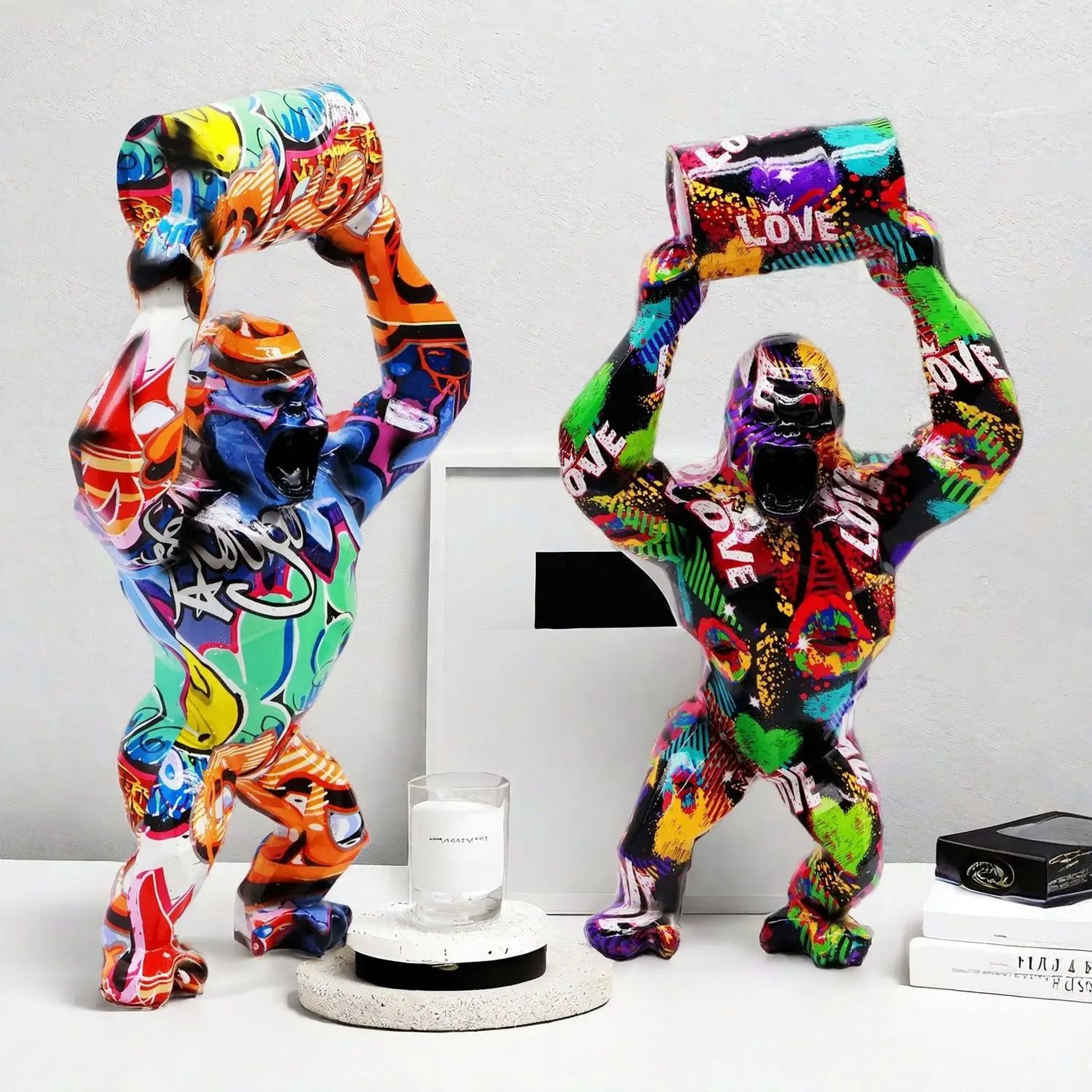 Creative Gorilla Statue Resin Sculpture With Bucket Modern Home Accent Decor 6