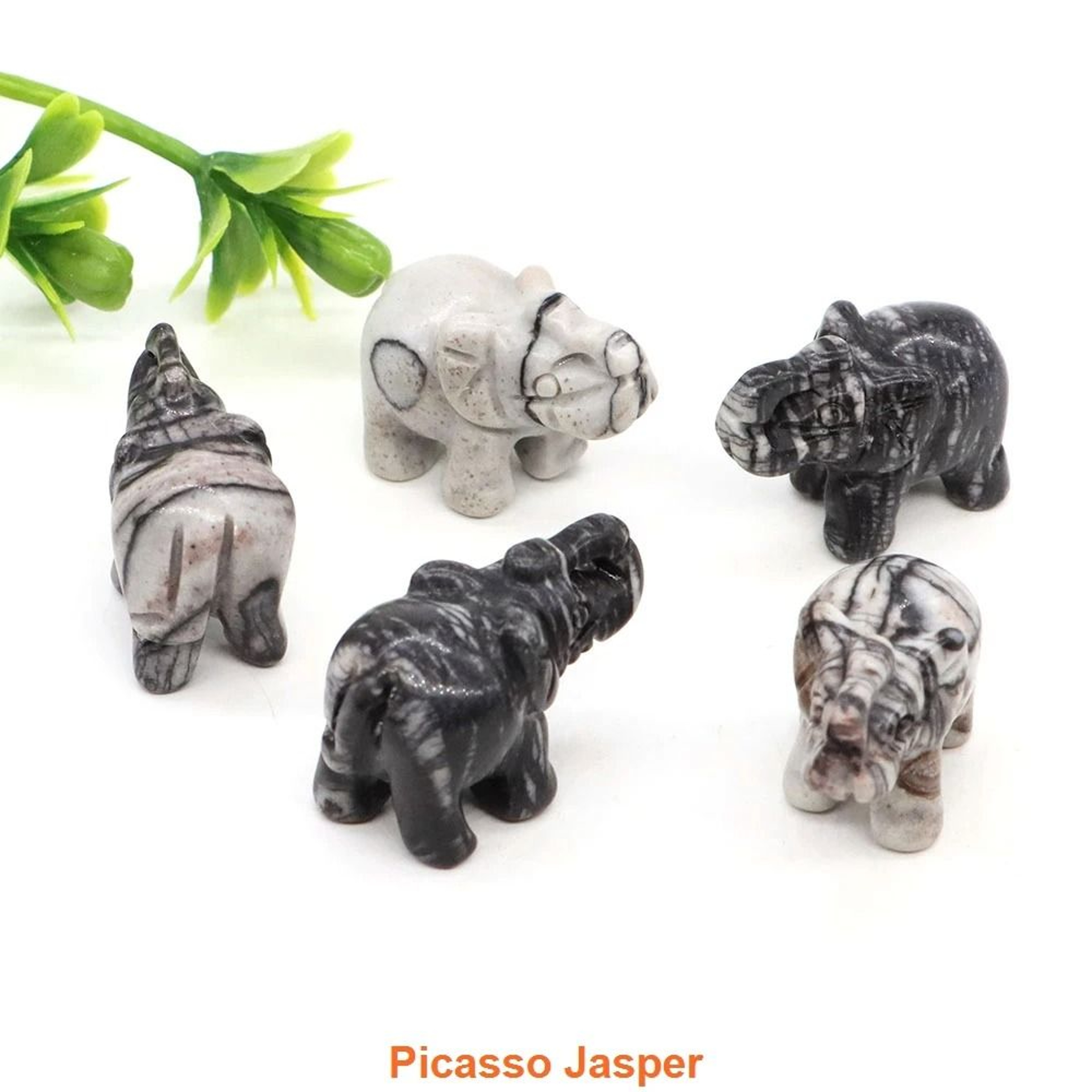 Crystal Elephant Figurine Mini Amethyst Stone Animal Decor For Healing And Home Display 13