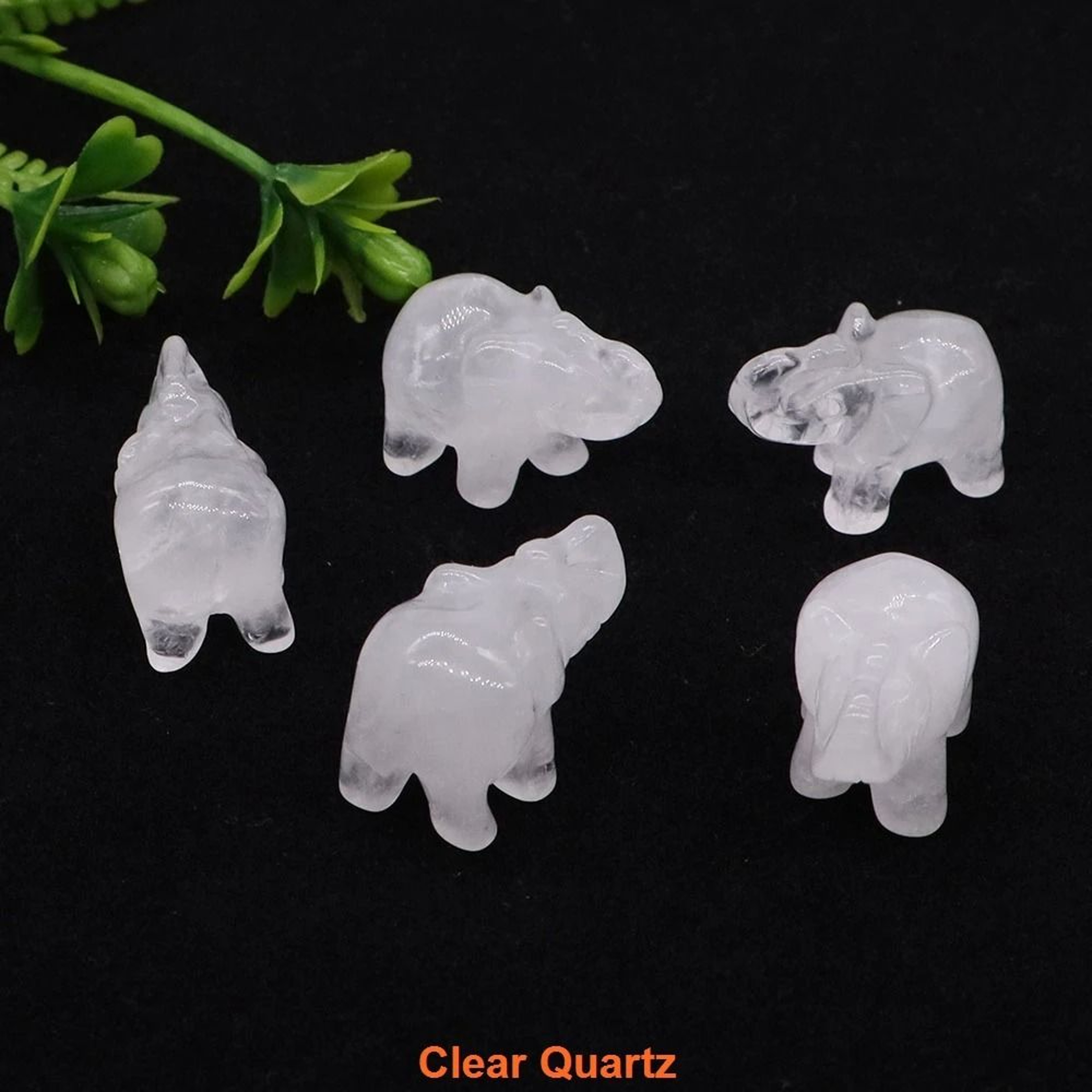 Crystal Elephant Figurine Mini Amethyst Stone Animal Decor For Healing And Home Display 7