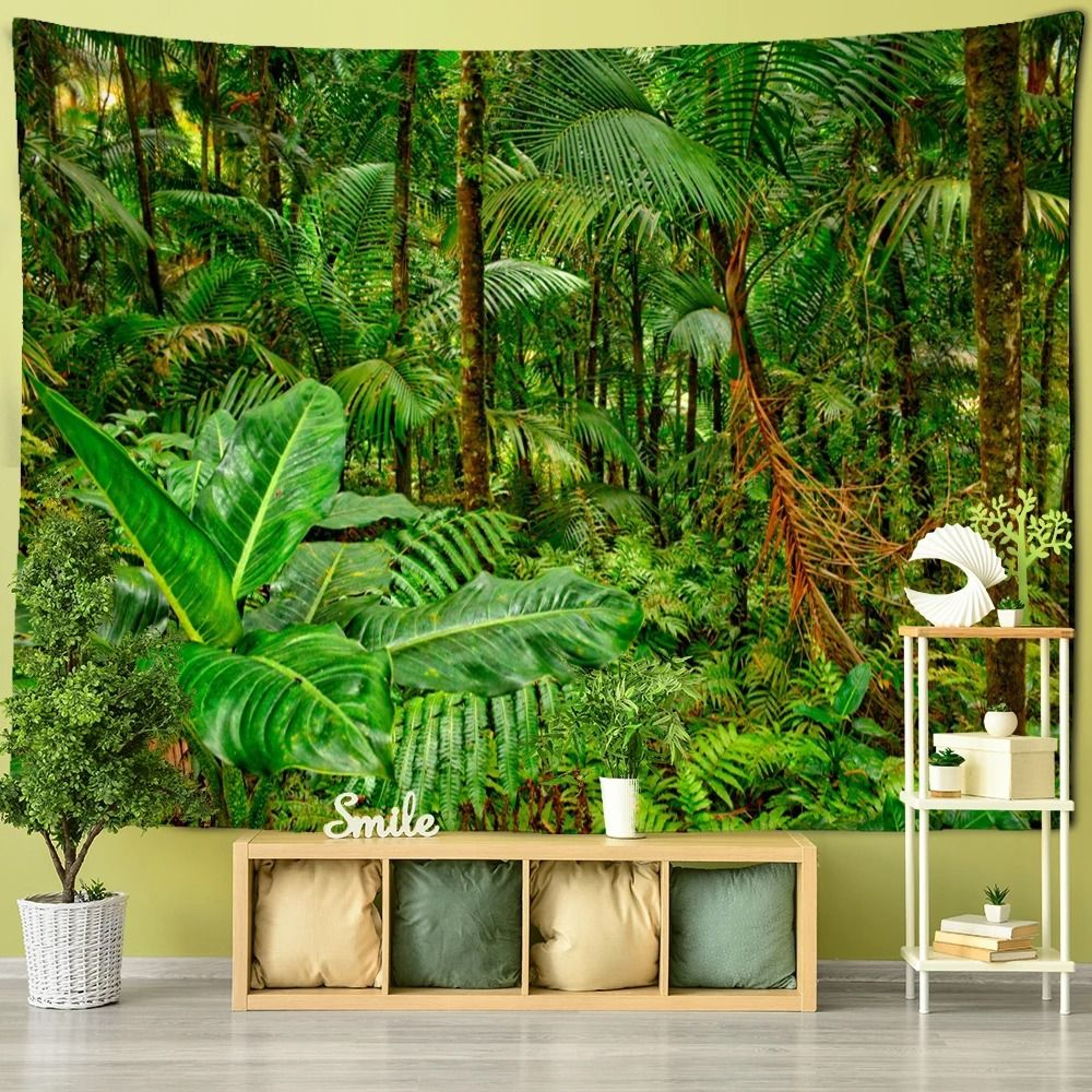 Forest Tree Wall Tapestry Bohemian Nature Scenery Hanging Decor 8
