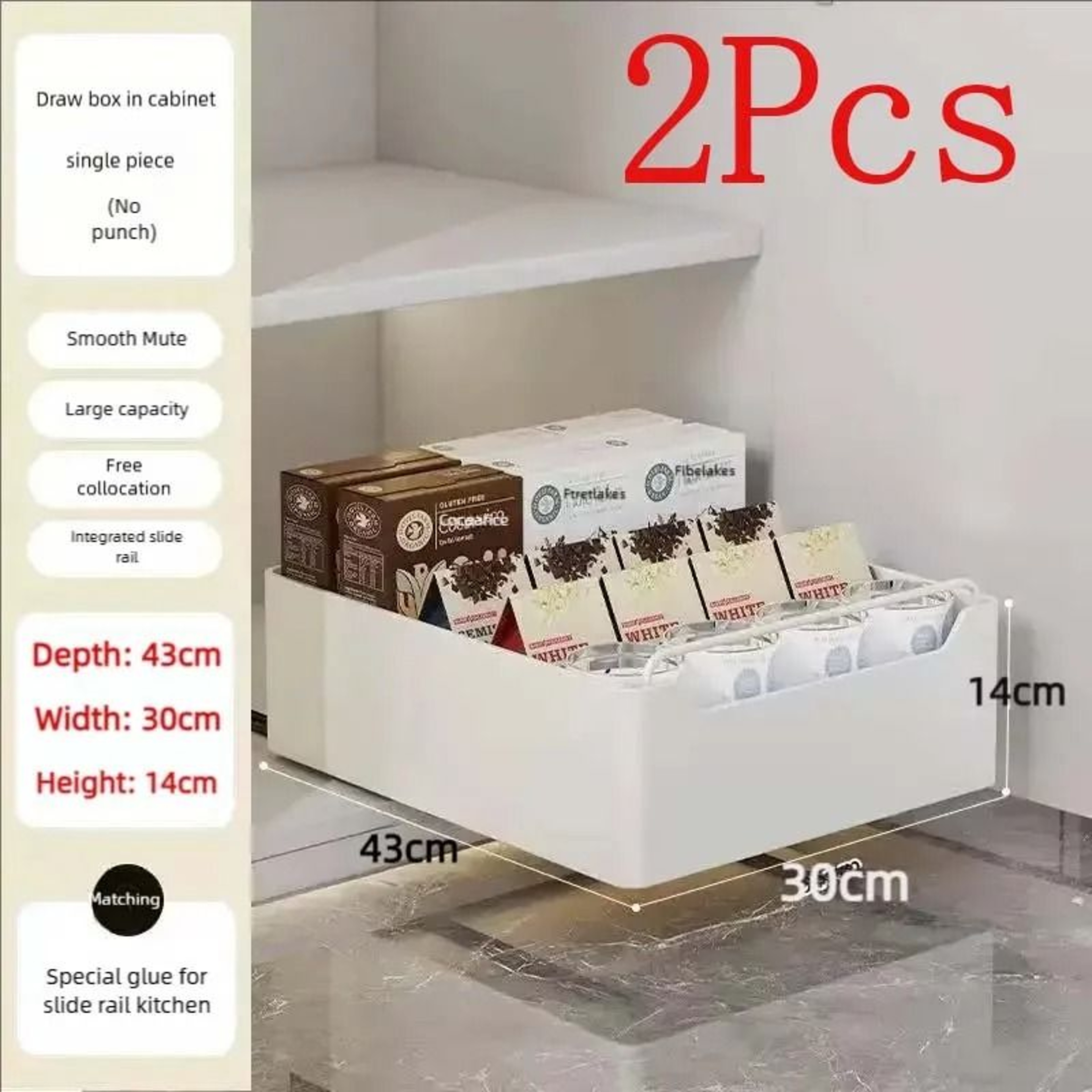 Pull Out Kitchen Storage Rack Sliding Drawer Cabinet Organizer 14