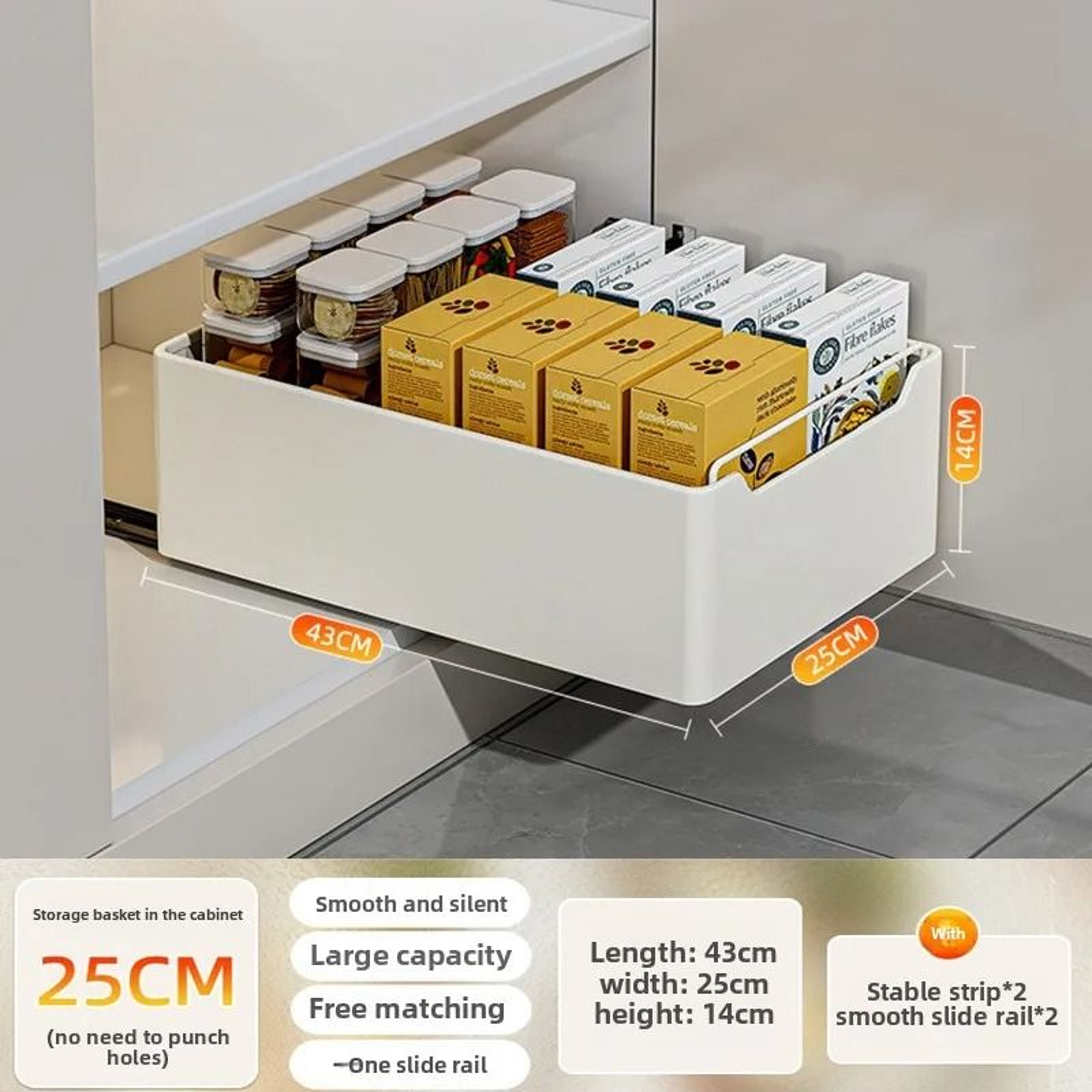 Pull Out Kitchen Storage Rack Sliding Drawer Cabinet Organizer 10