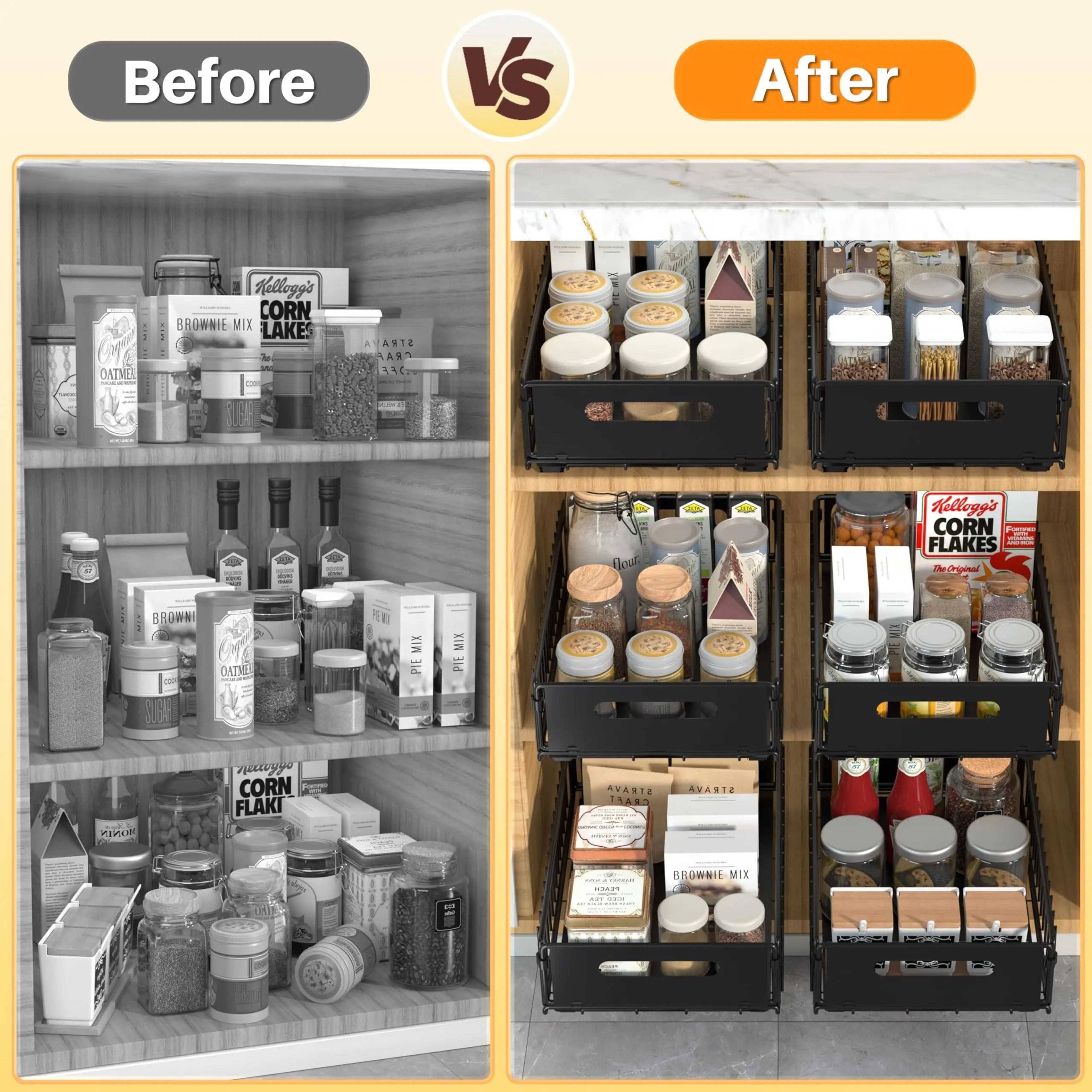 Pull Out Spice Rack Organizer Sliding Cabinet Drawer For Kitchen Storage 9