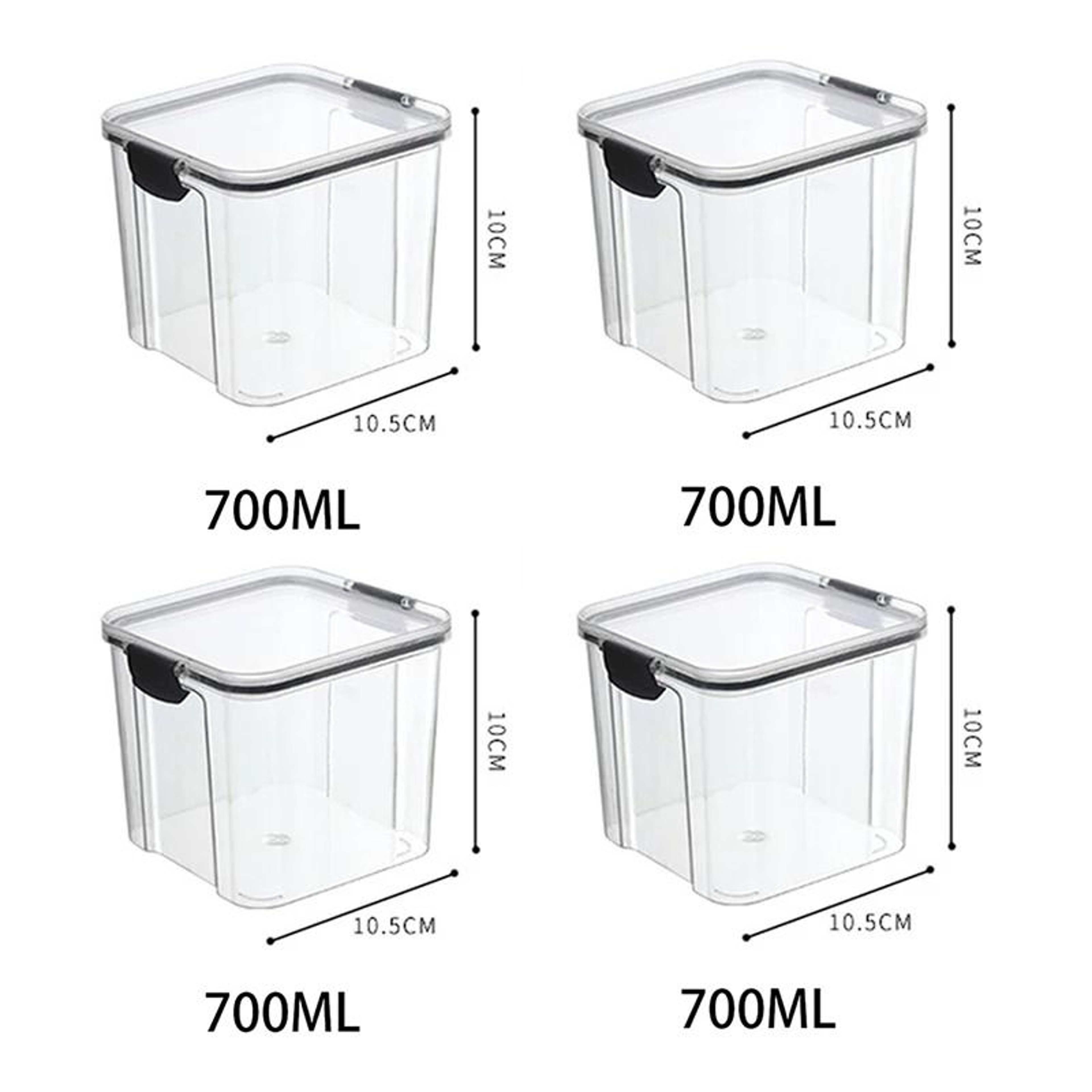 5 Piece Airtight Kitchen Storage Containers Stackable Grain Organizer Set 8
