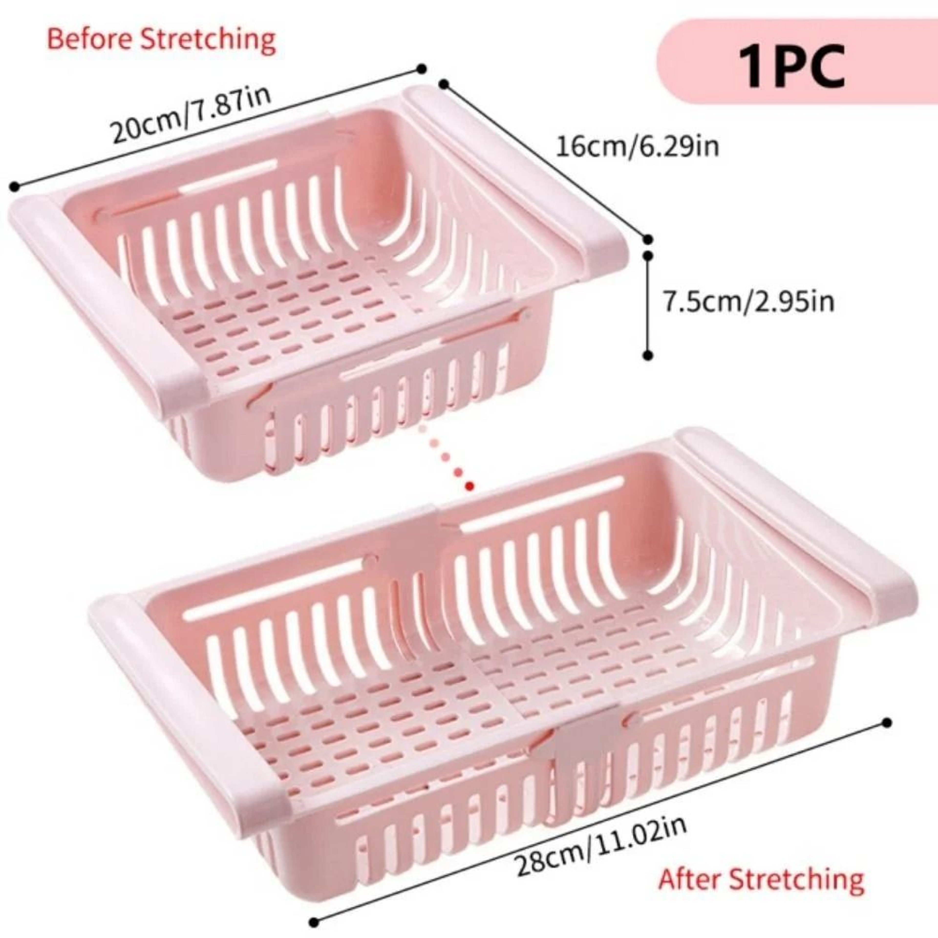 Pull Out Refrigerator Drawer Organizer Adjustable Fridge Storage Shelf 3