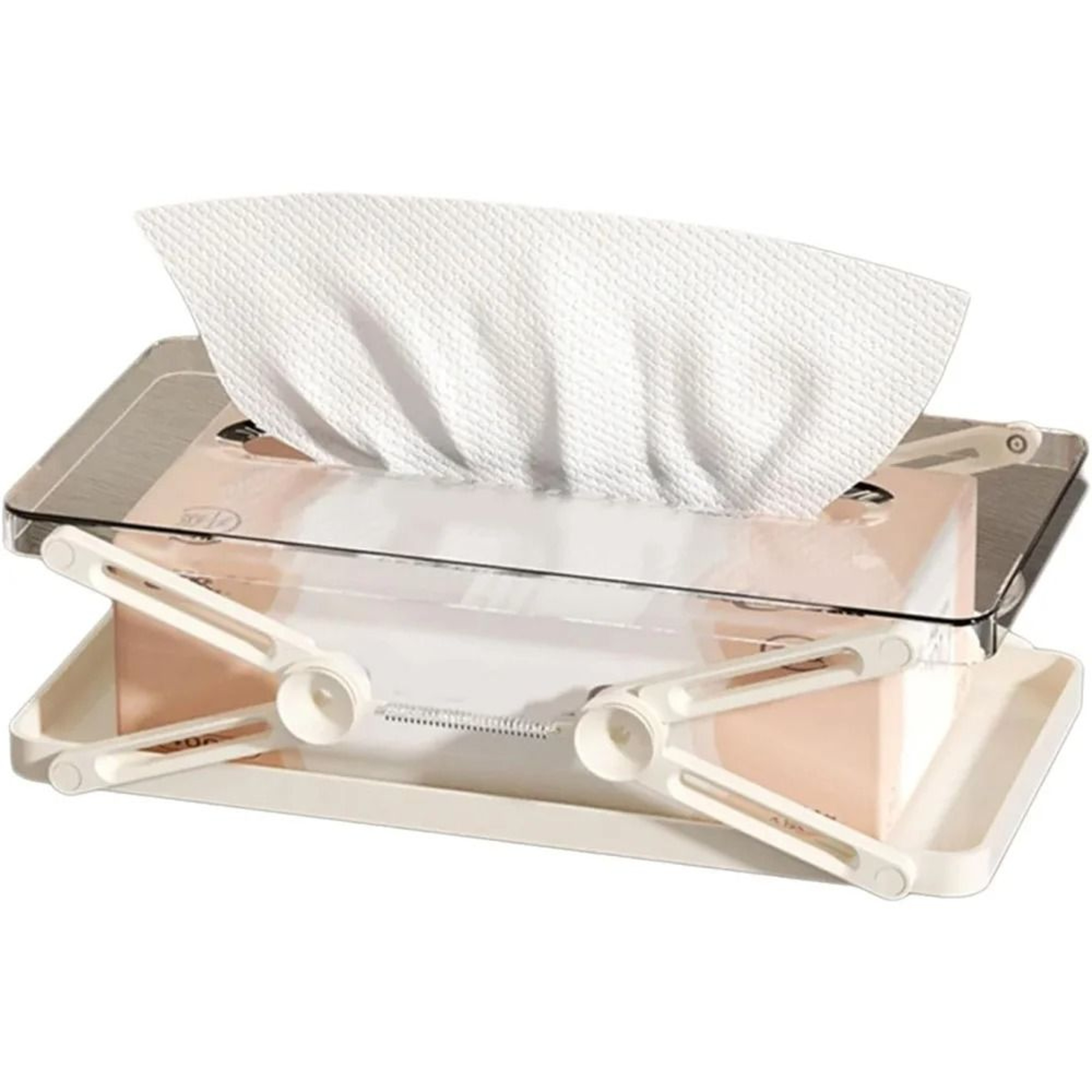 Extendable Tissue Storage Box Adjustable Paper Towel Dispenser Case 0