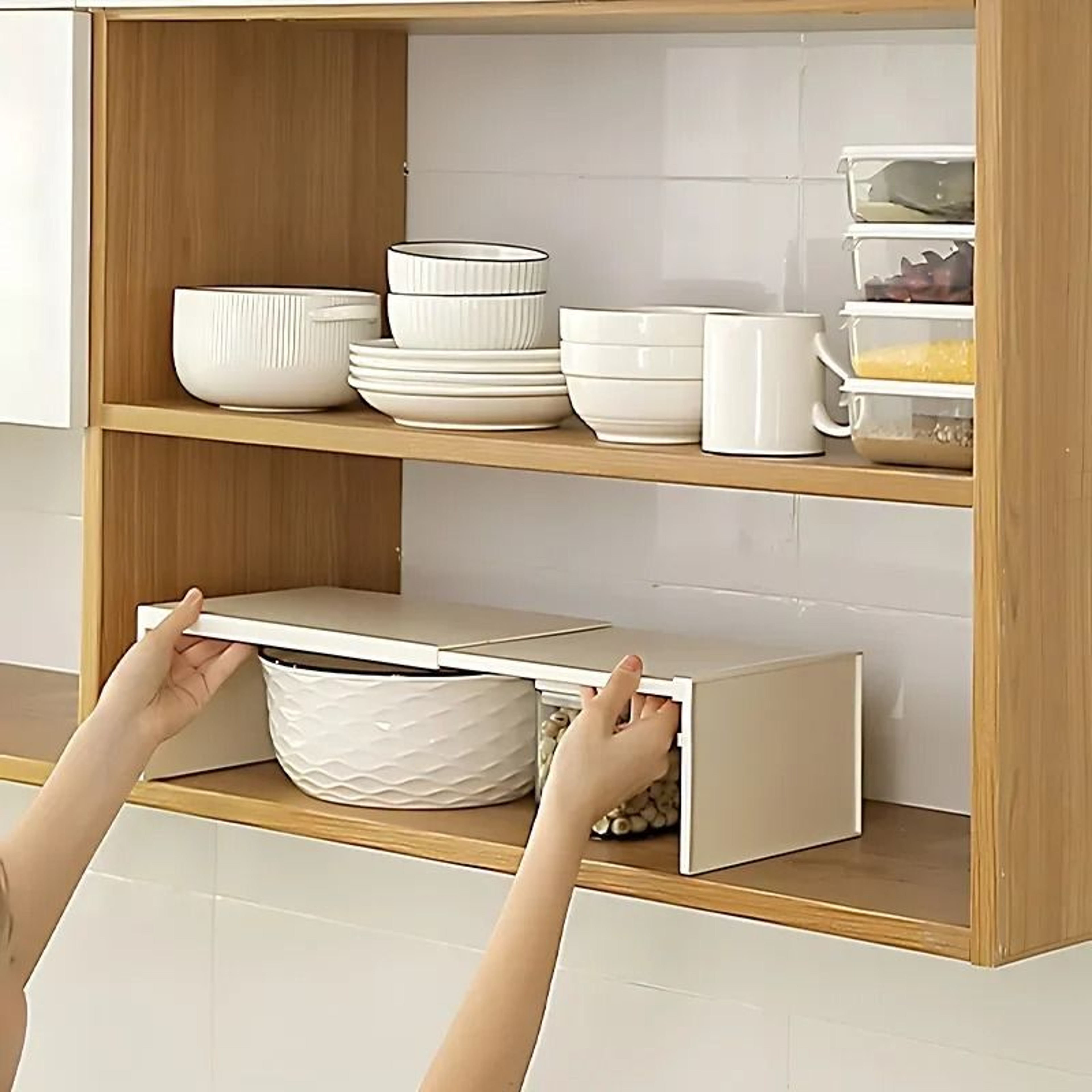 Retractable Kitchen Shelf Organizer Expandable Cabinet Storage Rack 6