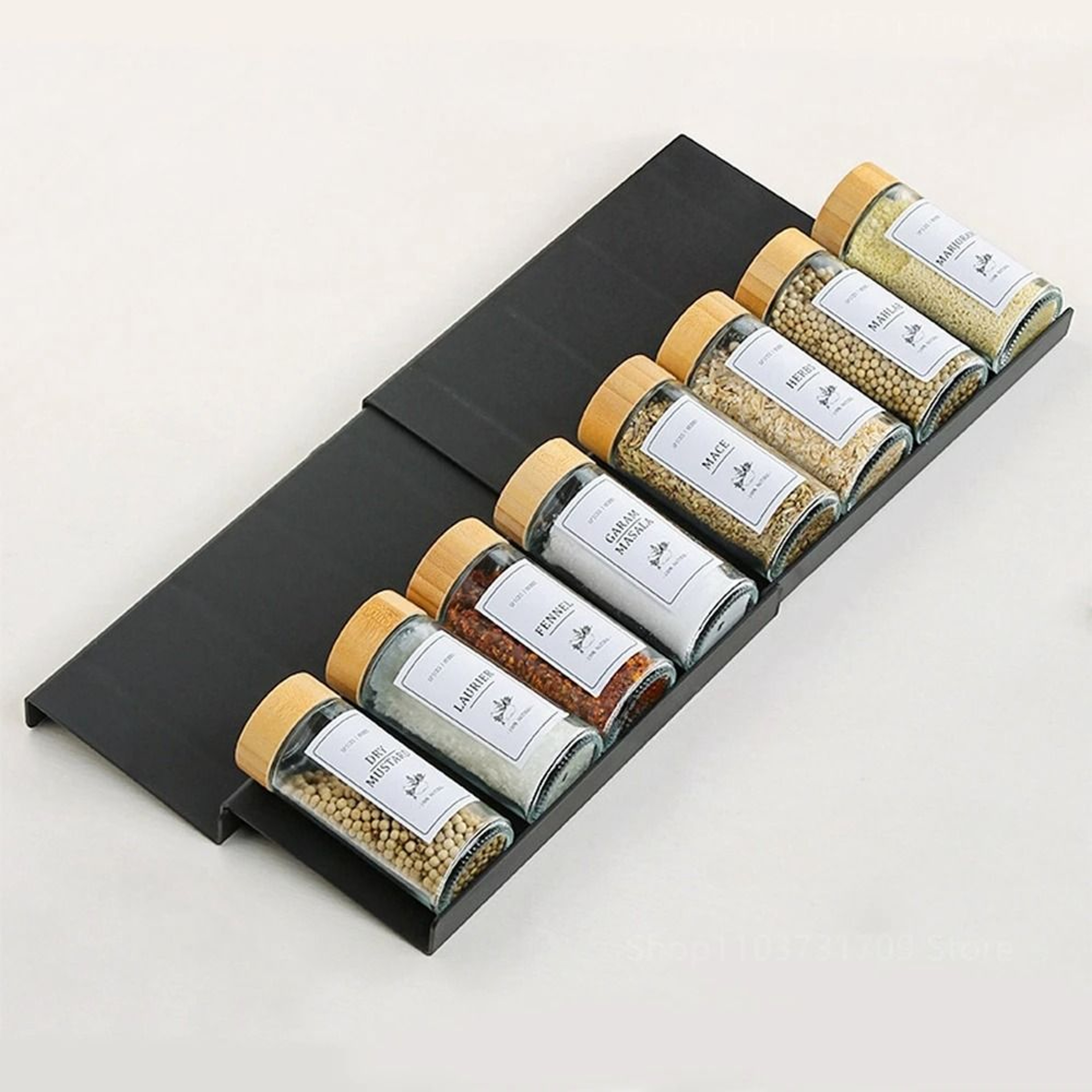 4 Layer Adjustable Spice Drawer Organizer Kitchen Spice Rack 0