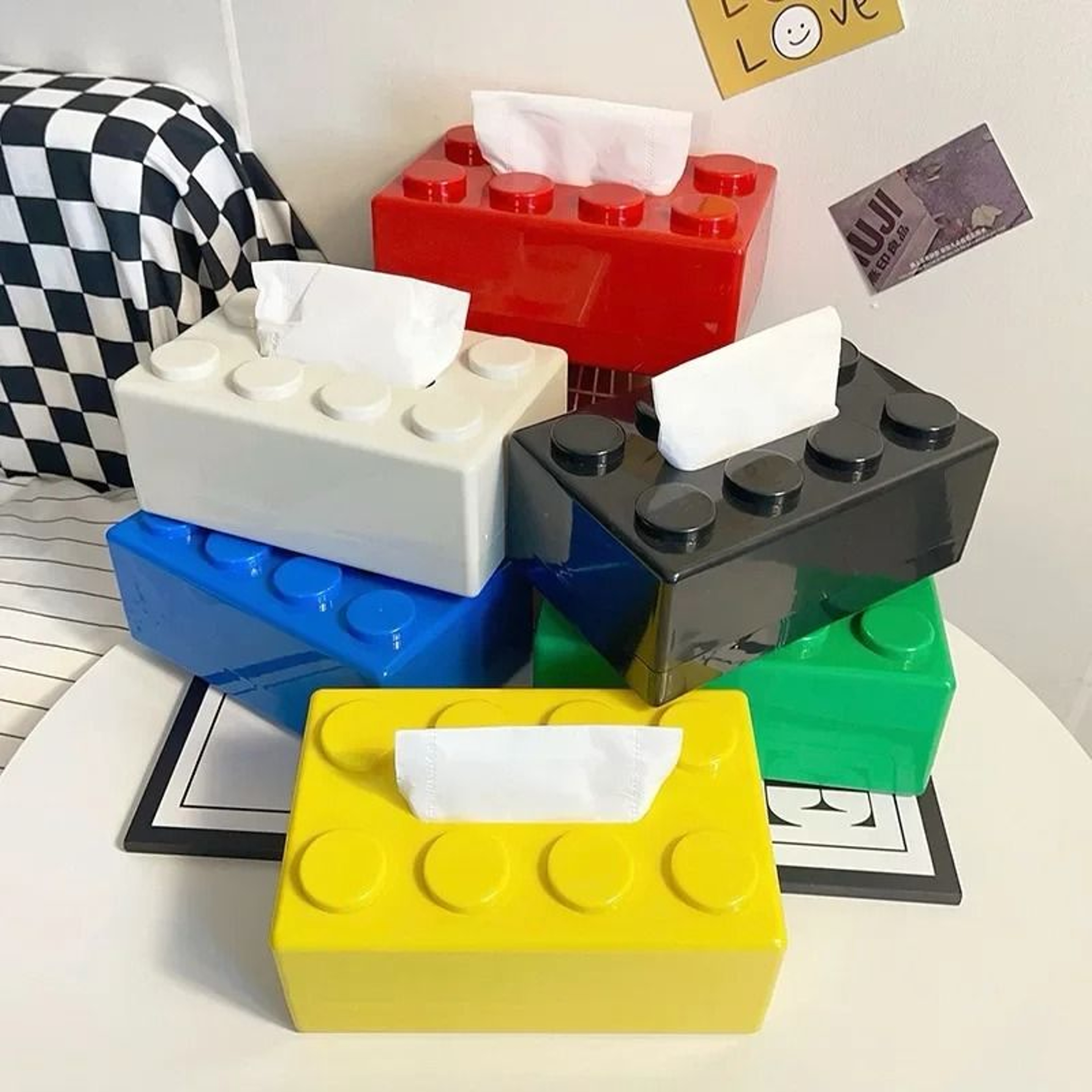 Creative Building Block Tissue Box Cartoon Napkin Storage Holder 9