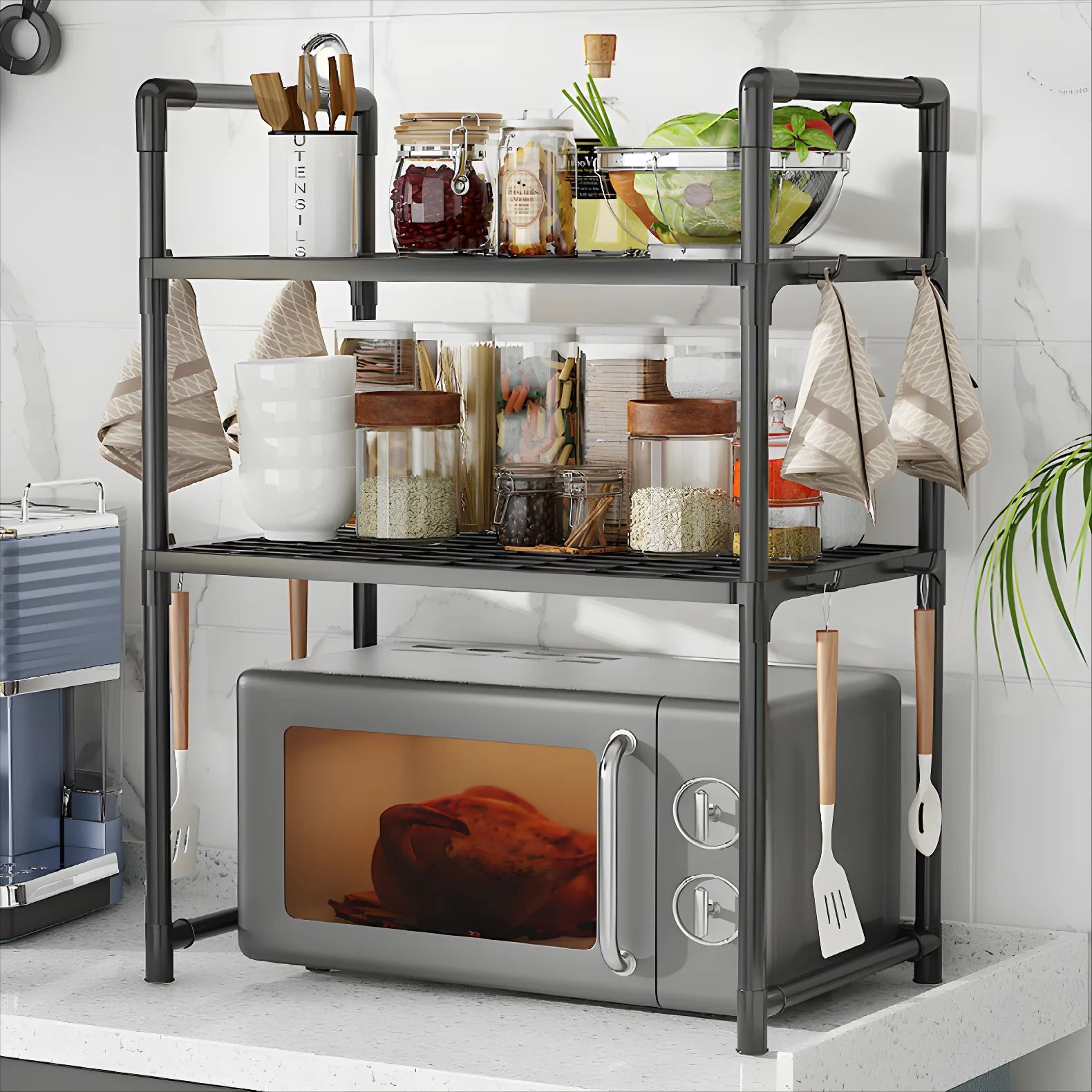 Microwave Oven Storage Rack Countertop Kitchen Organizer Shelf 5