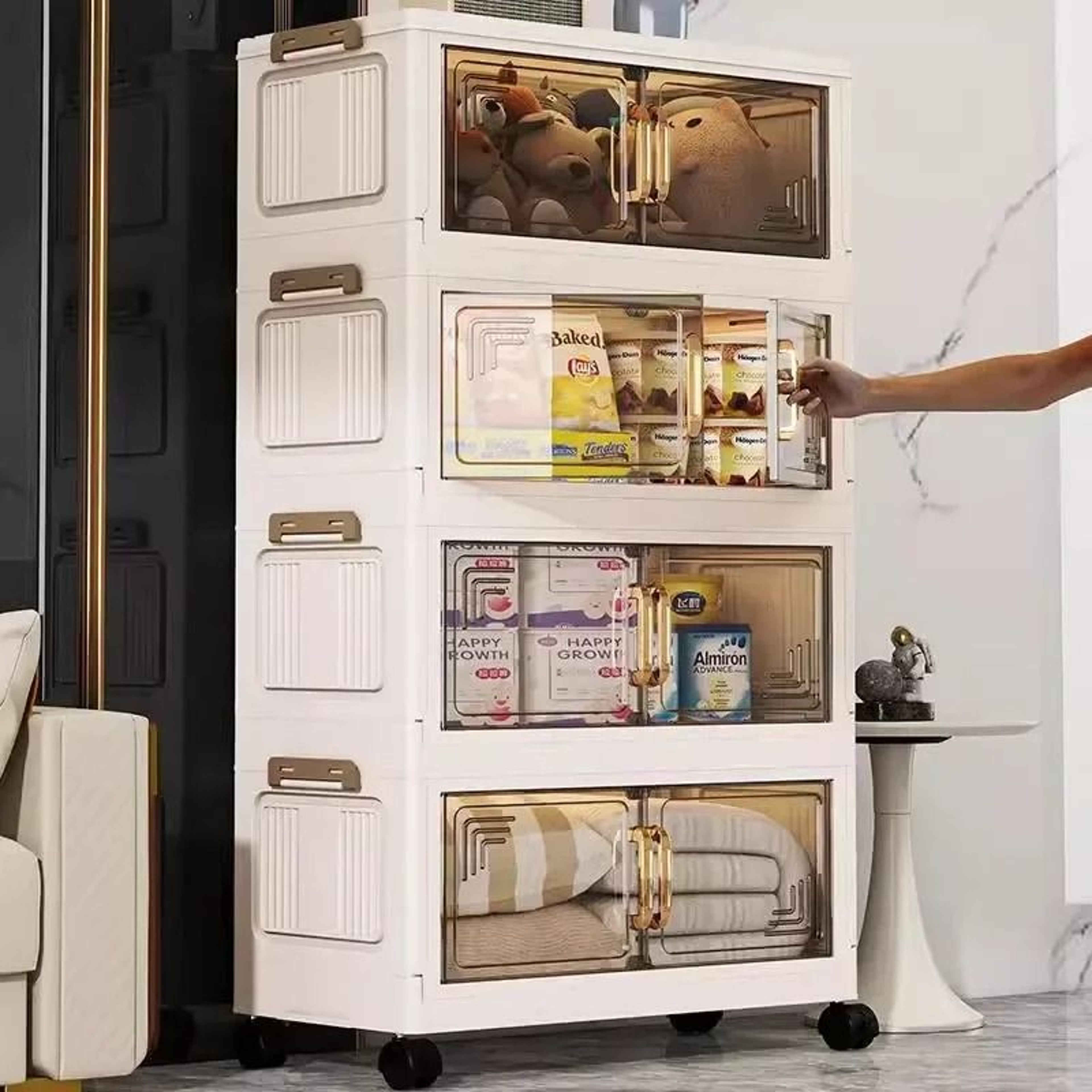 Foldable Storage Cabinet Large Capacity Dustproof Wardrobe Organizer 26