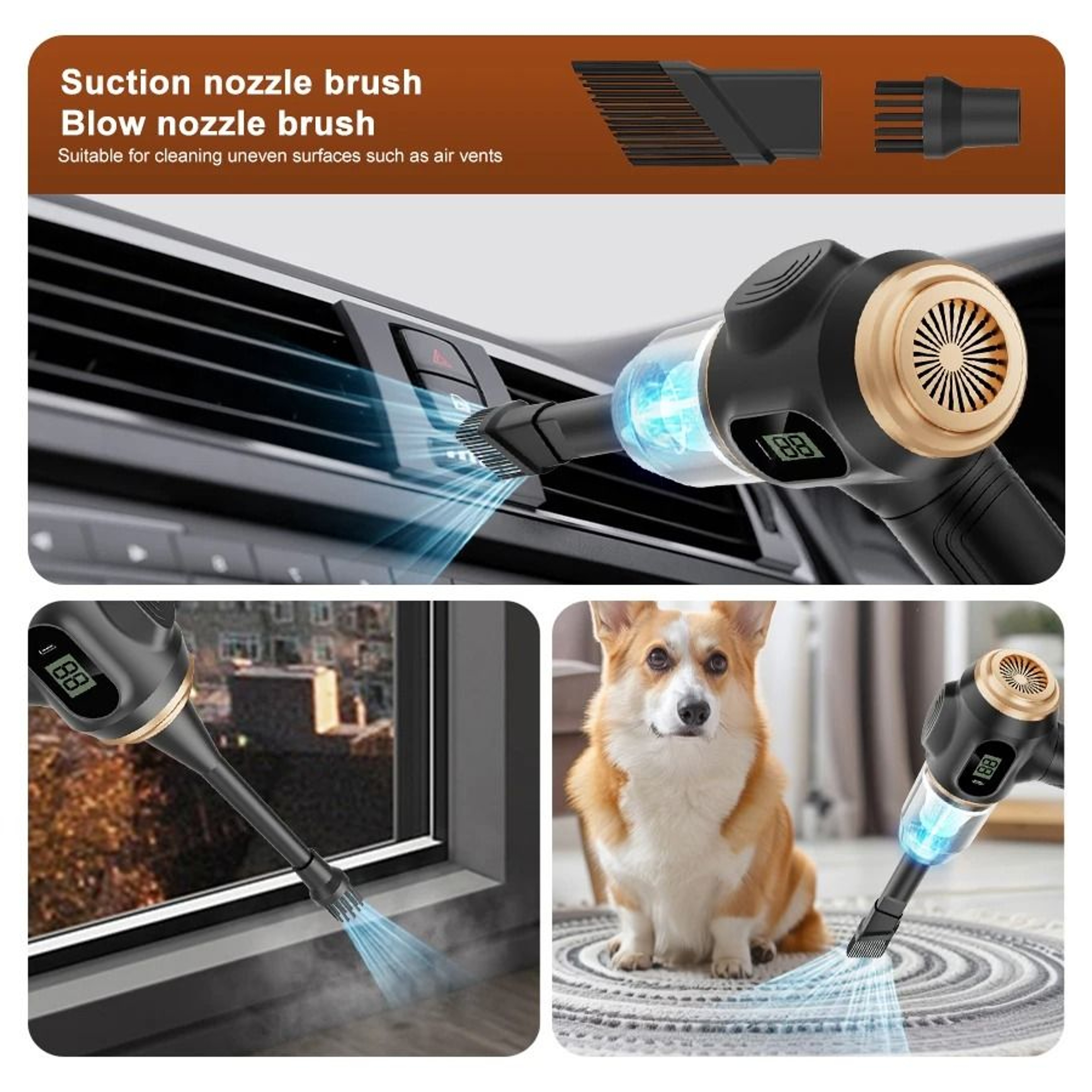 BeliBuy TurboClean 2 In 1 Car Vacuum Blower Portable Power Cleaner 2