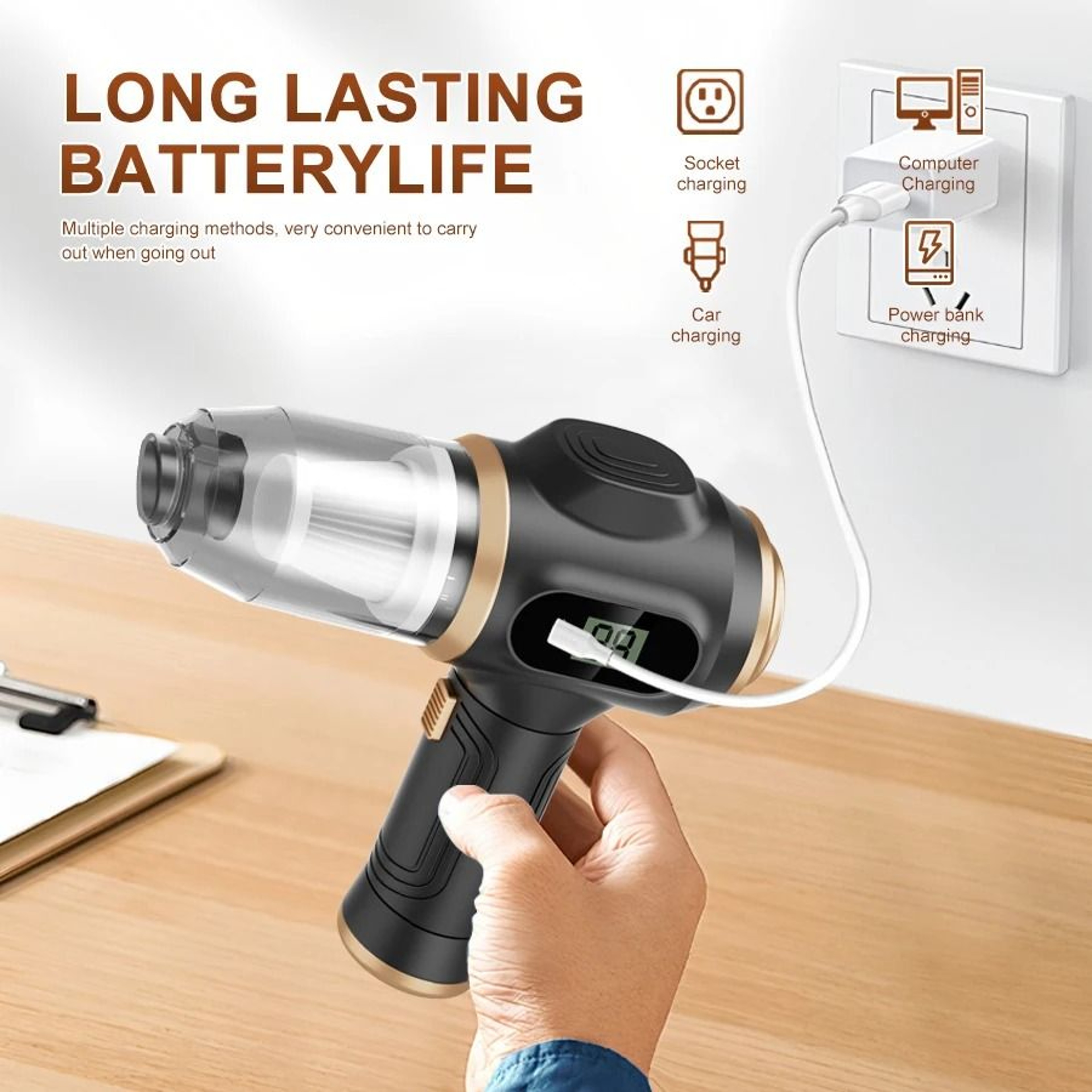 BeliBuy TurboClean 2 In 1 Car Vacuum Blower Portable Power Cleaner 5