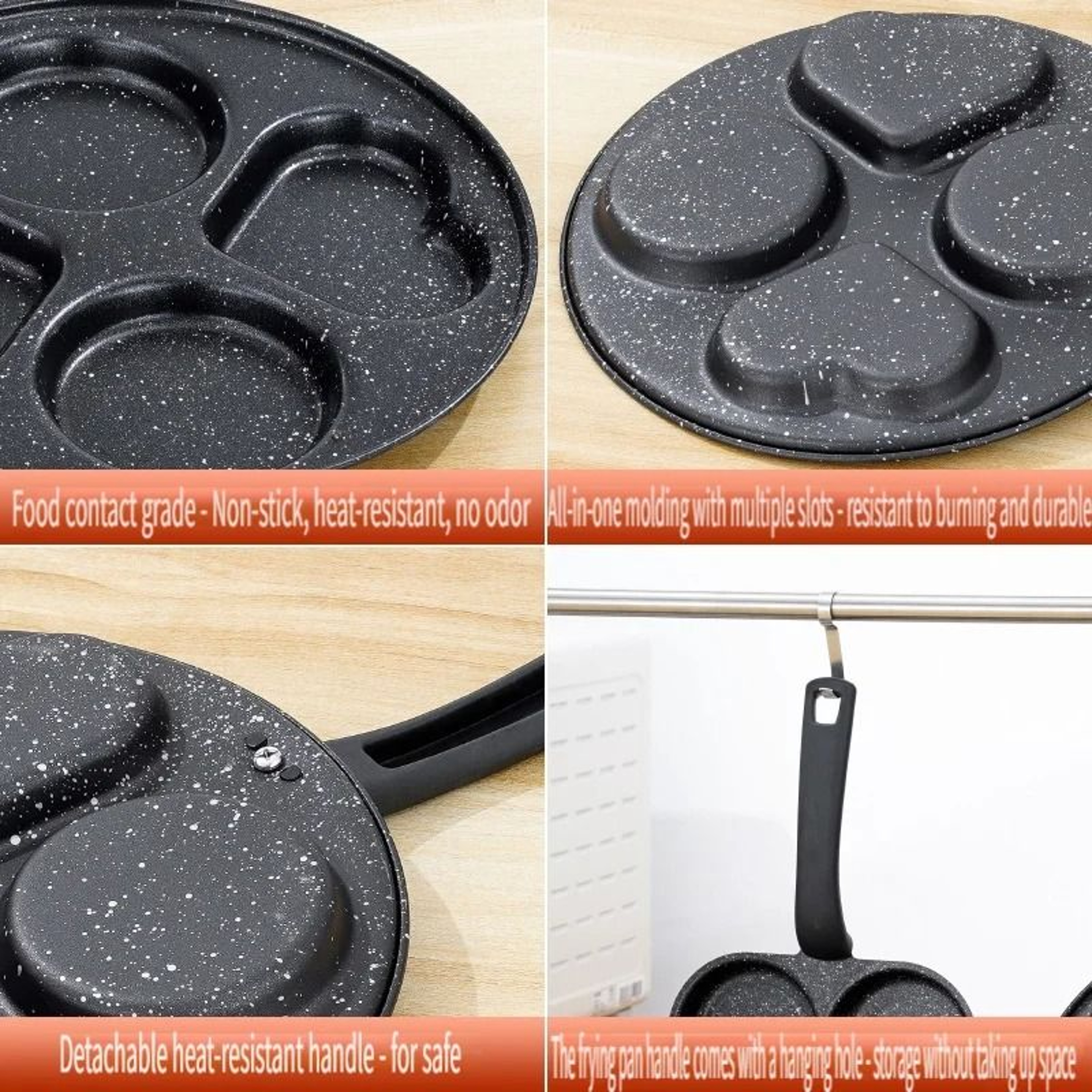 QuickFlip 4 Hole Omelette Pan Nonstick Egg Frying Pan 5