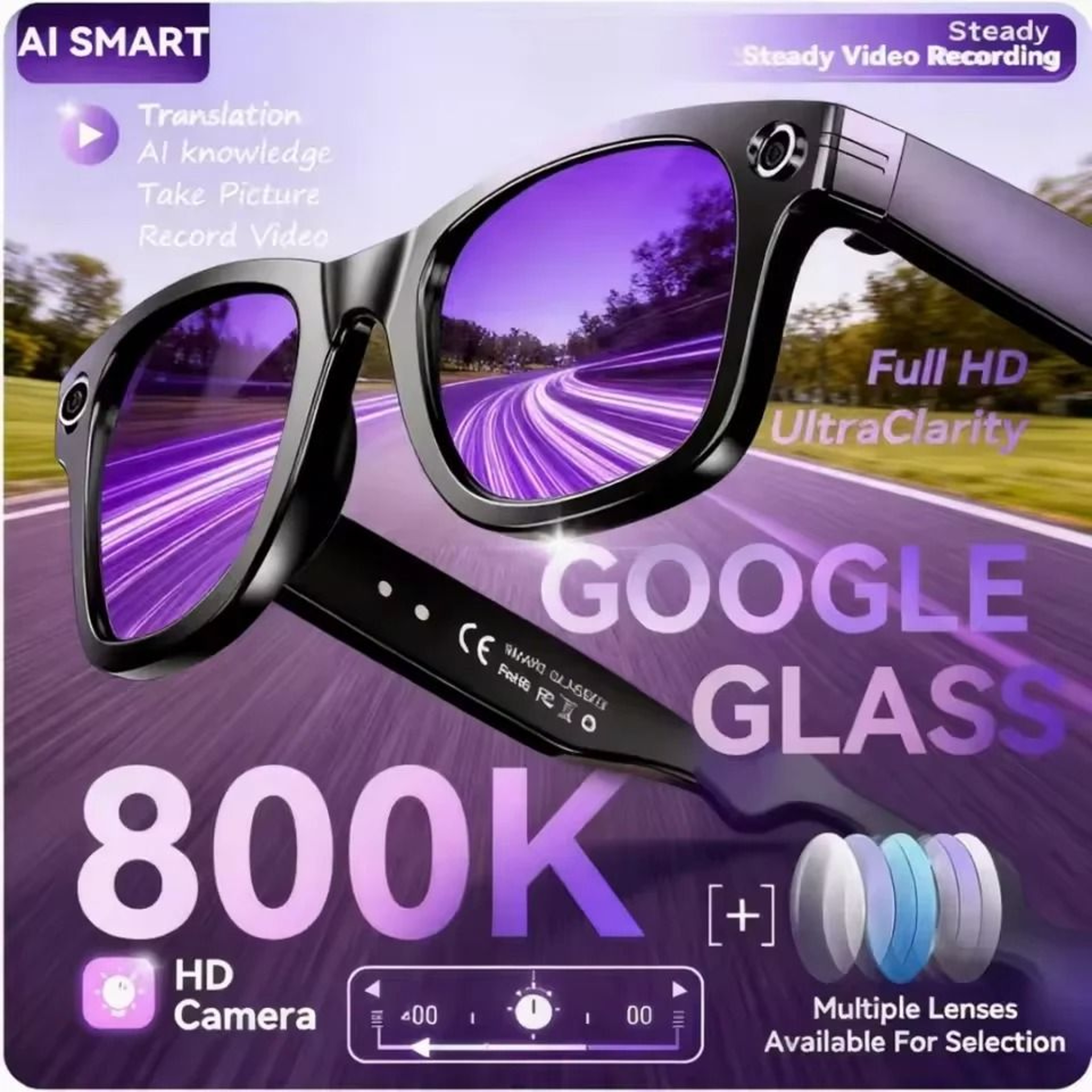 VisionX AI Smart Glasses Camera Translation Waterproof Sunglasses 11