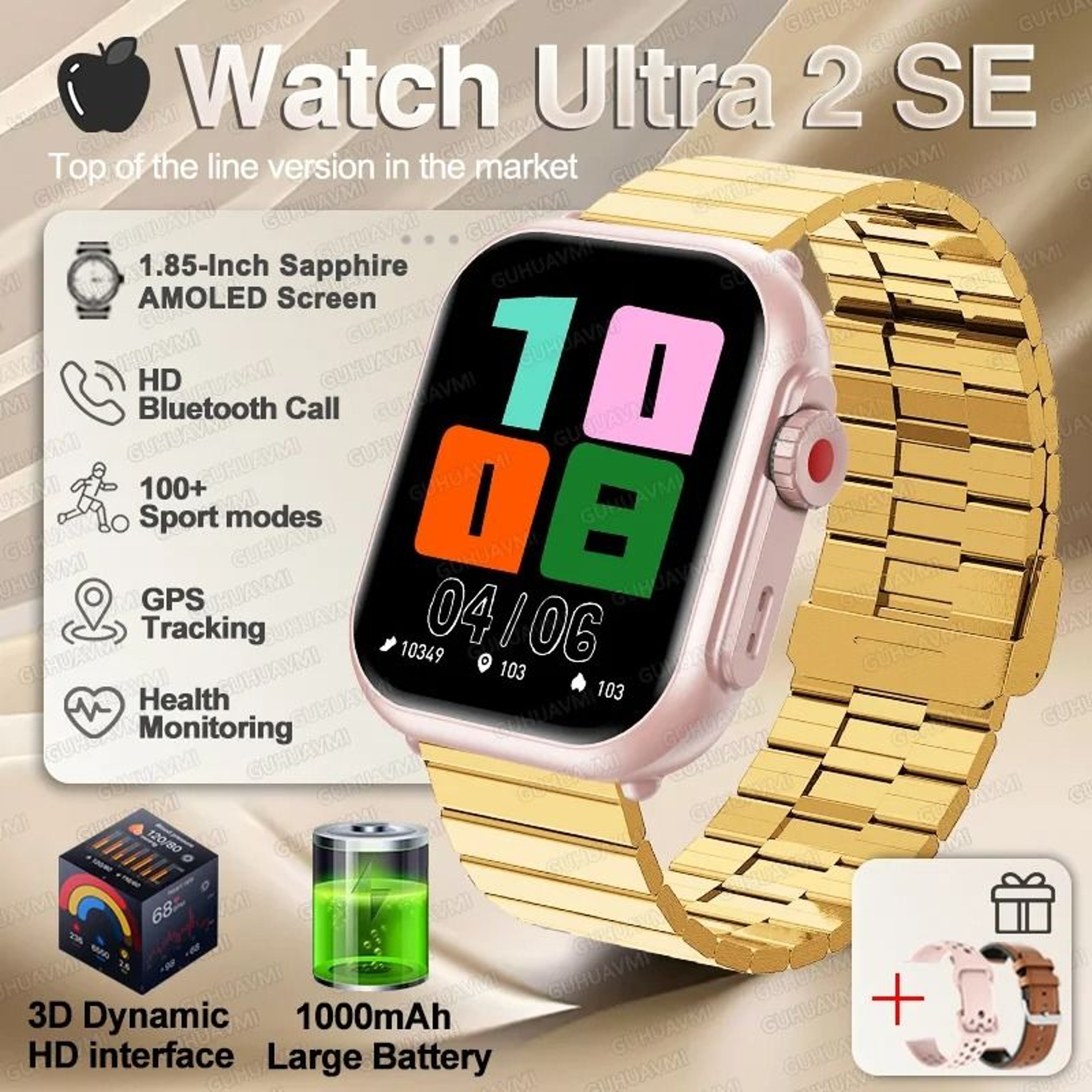 UltraSync AMOLED Smart Watch GPS Bluetooth Call Waterproof Fitness Watch 16