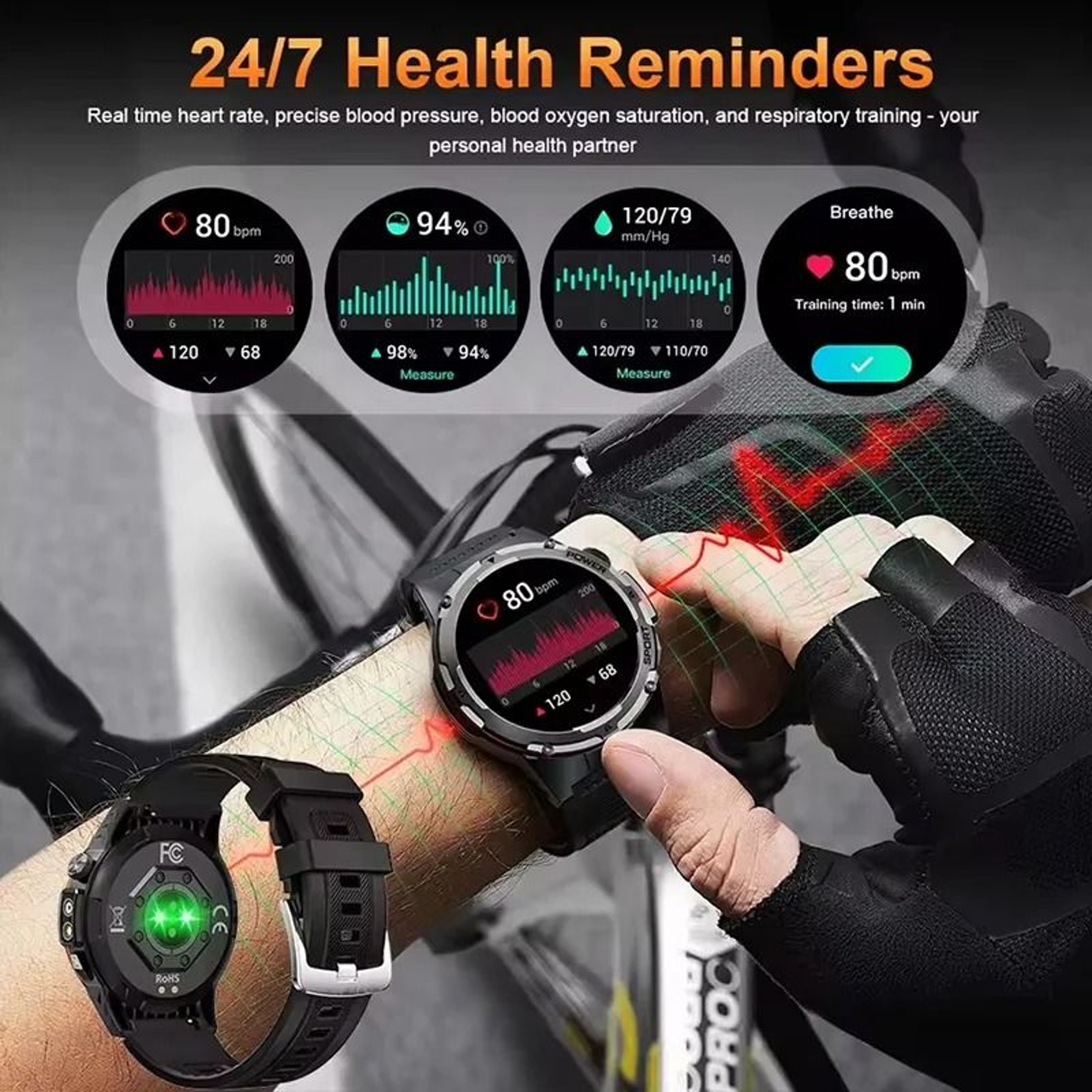 TitanCore GPS Military Smart Watch NFC Bluetooth Call Waterproof Sports Watch 11
