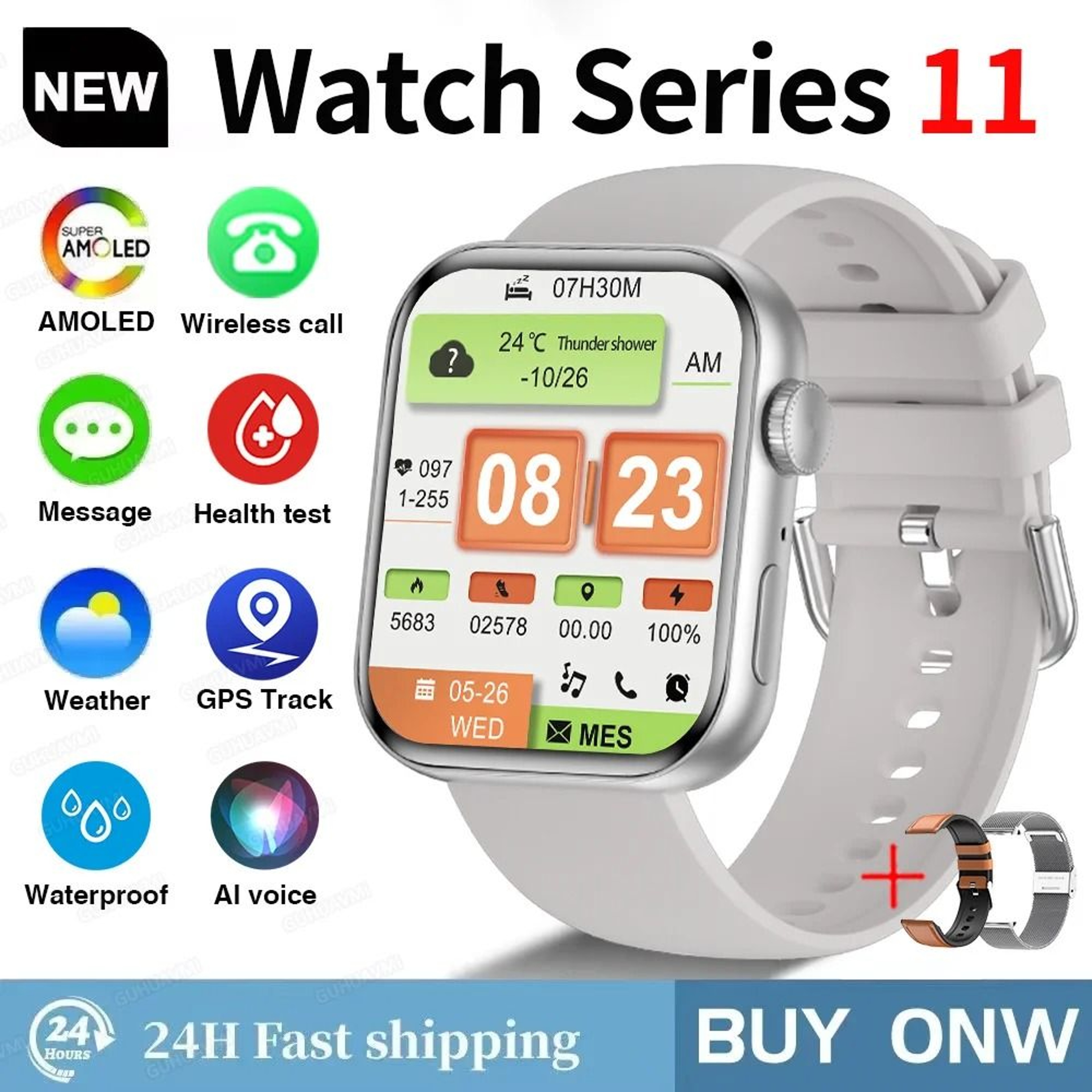 HD AMOLED Smartwatch With GPS And Bluetooth Calling Waterproof Sports Watch For Men And Women 8