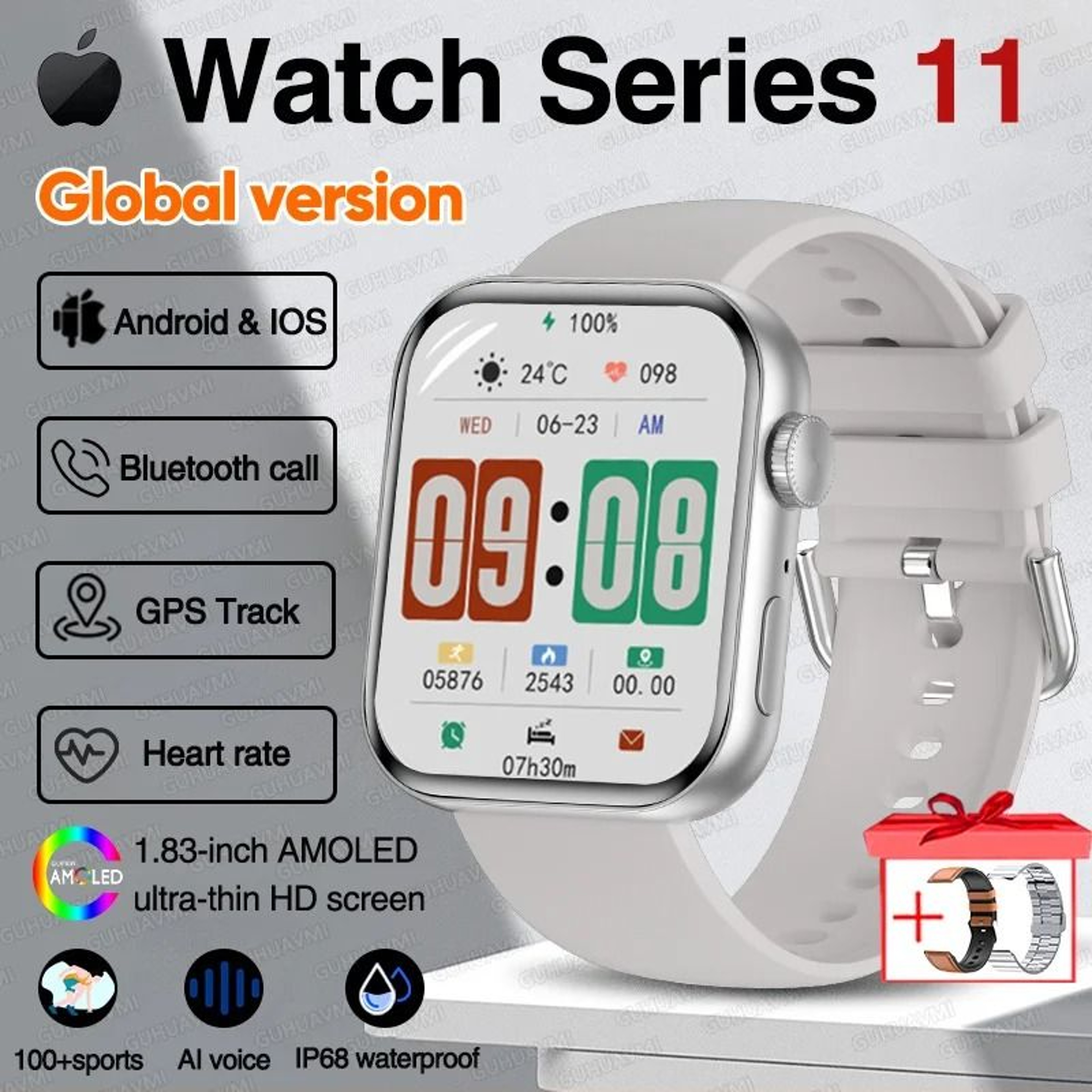 AMOLED Smartwatch With GPS And Bluetooth Calling Waterproof Fitness Tracker Smartwatch 8