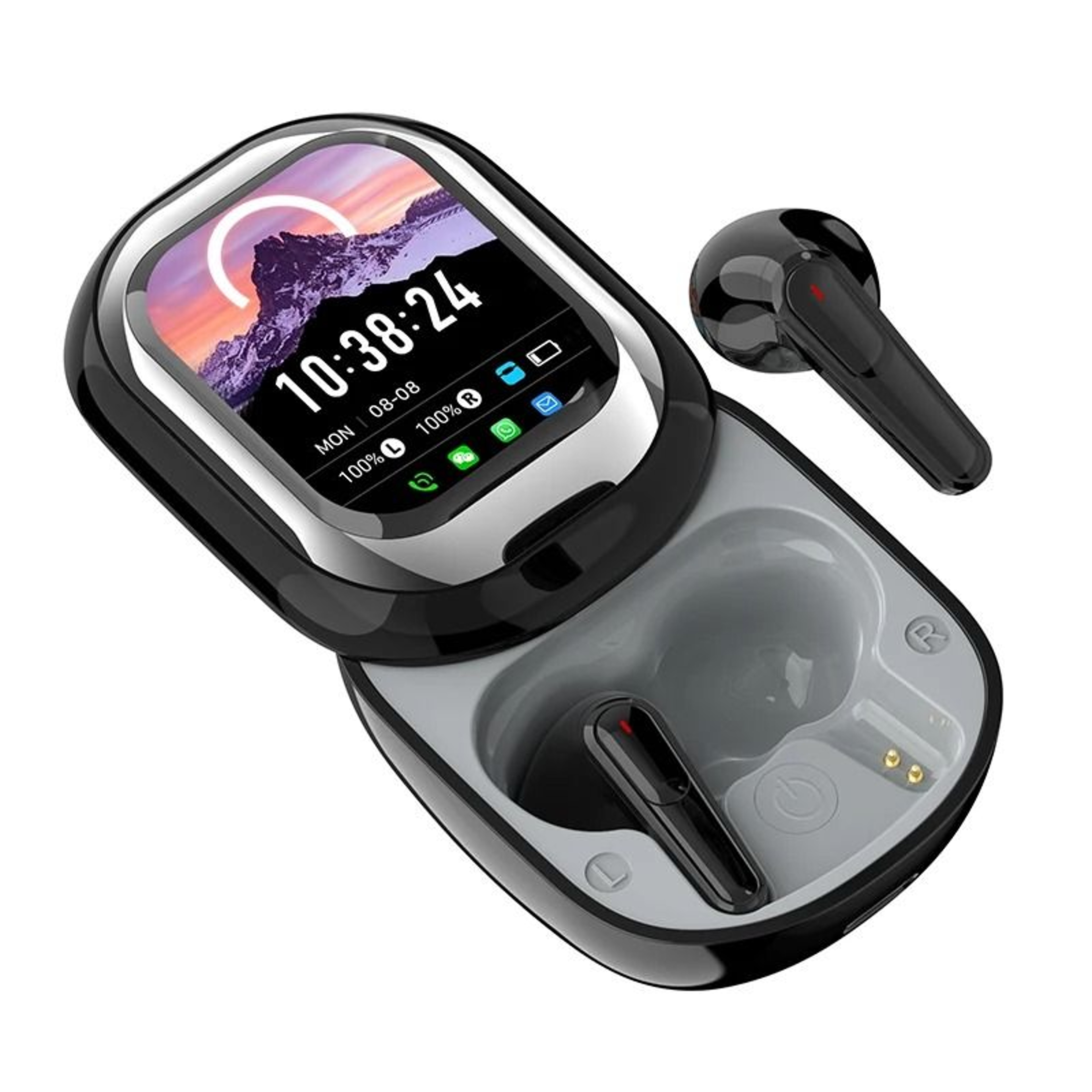 Smart Touchscreen Wireless Earbuds With LED Display Bluetooth TWS Earbuds Case 6