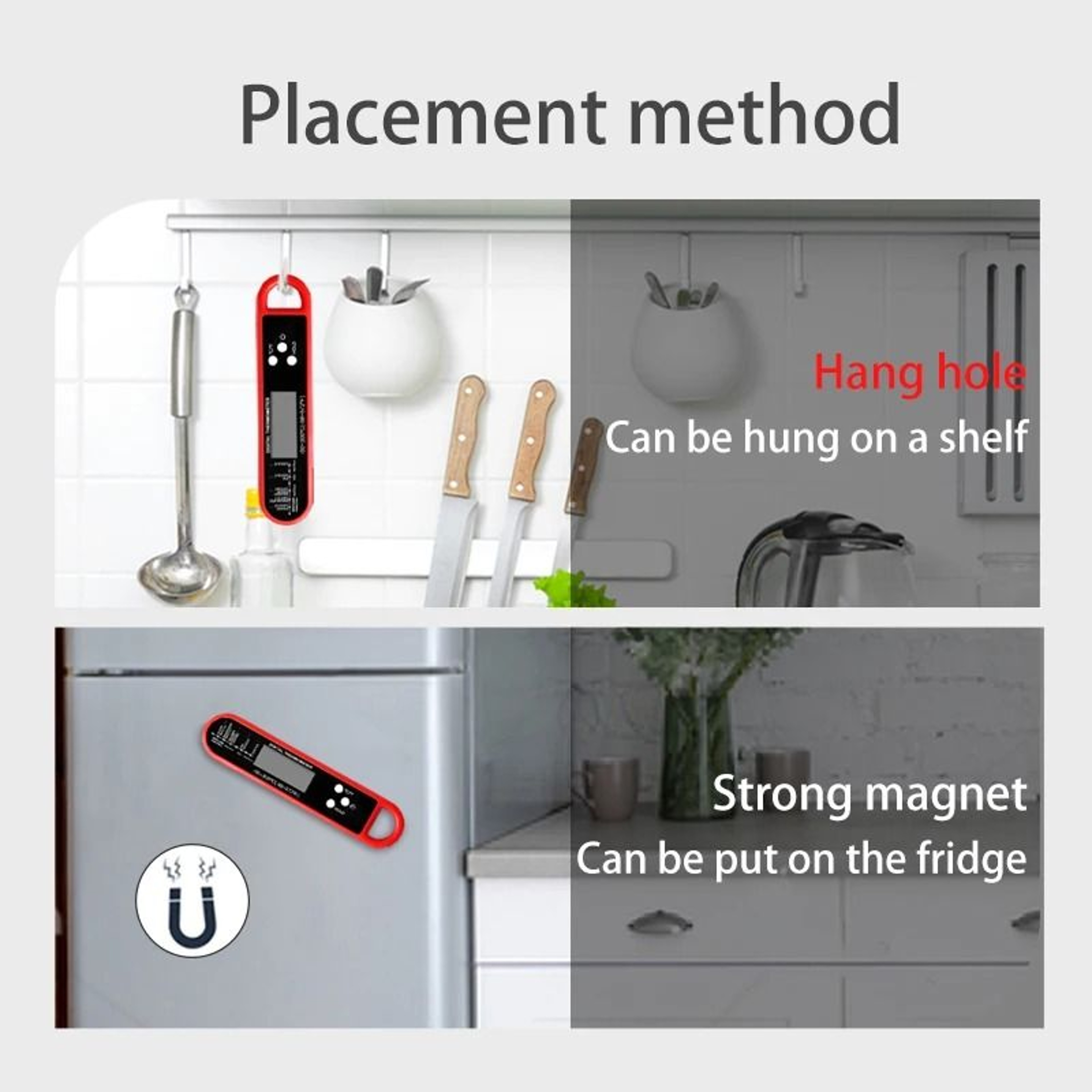 Digital Meat Thermometer Instant Read BBQ Kitchen Food Thermometer Waterproof 6