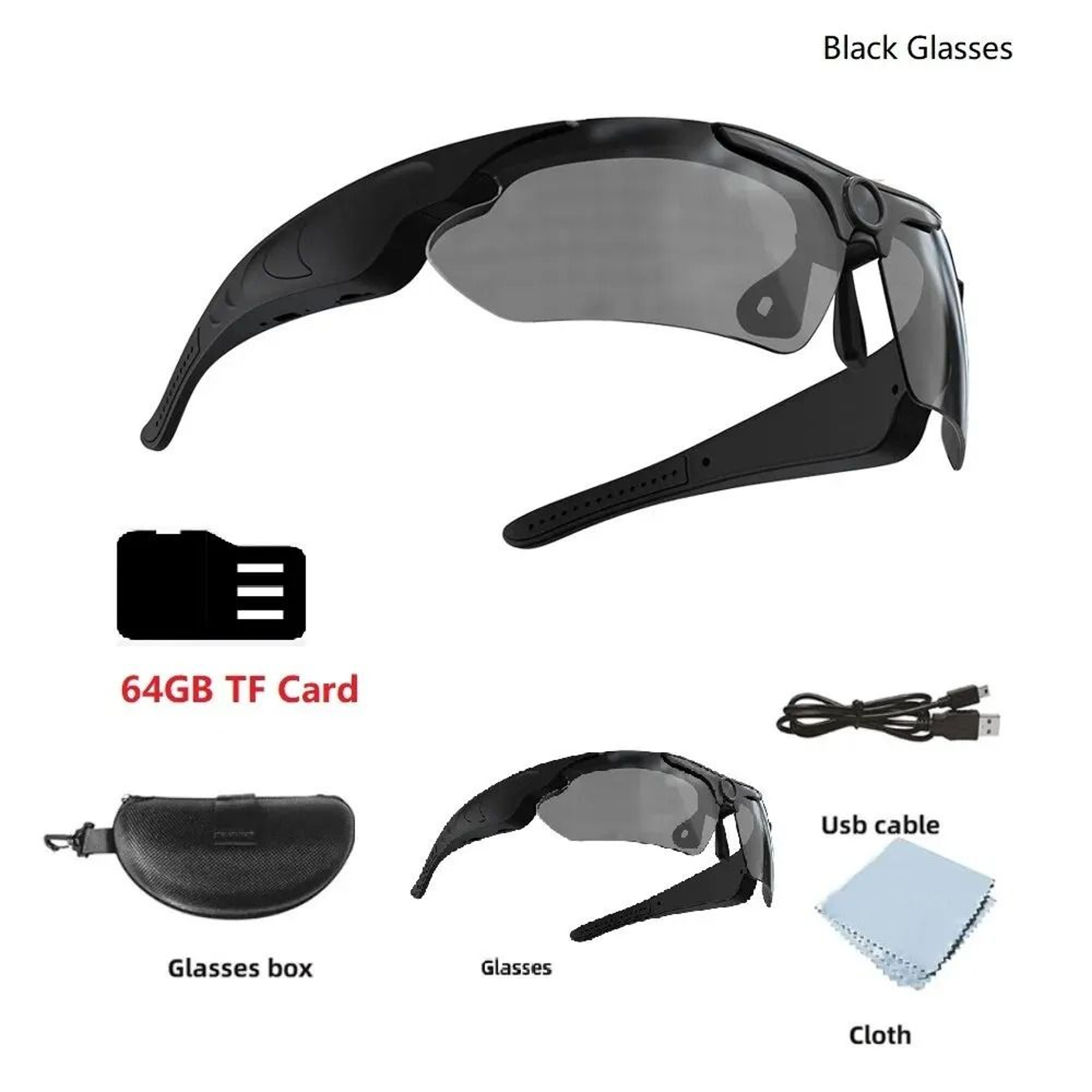 1080P Camera Sunglasses Wearable Sports Video Recording Glasses 0