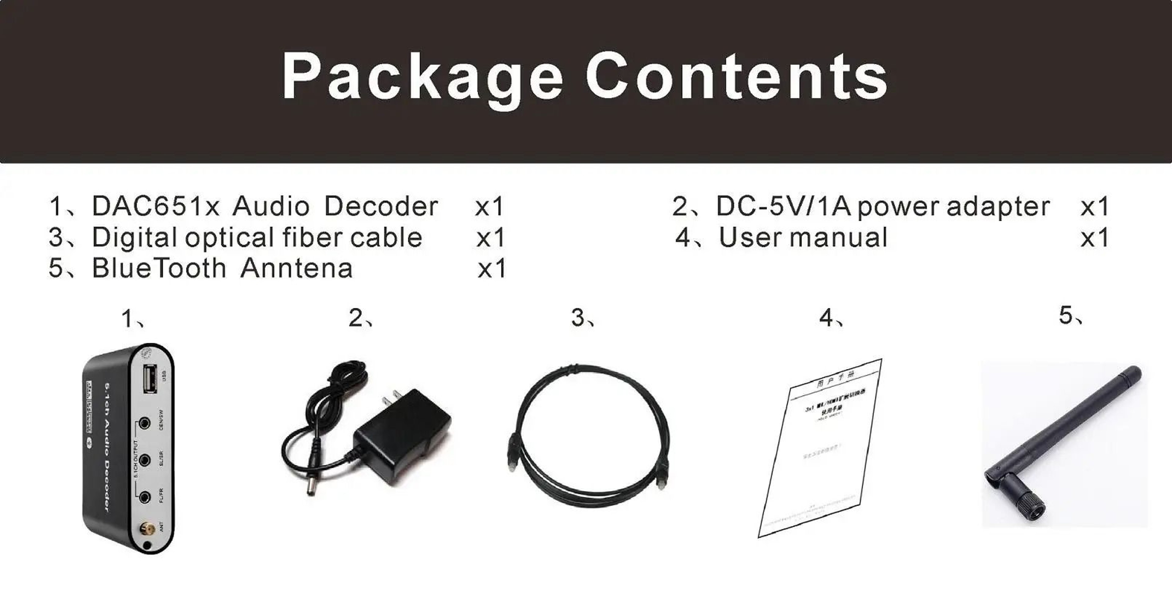 Digital Audio Decoder 51 Audio Converter Dolby DTS To Analog Adapter 5