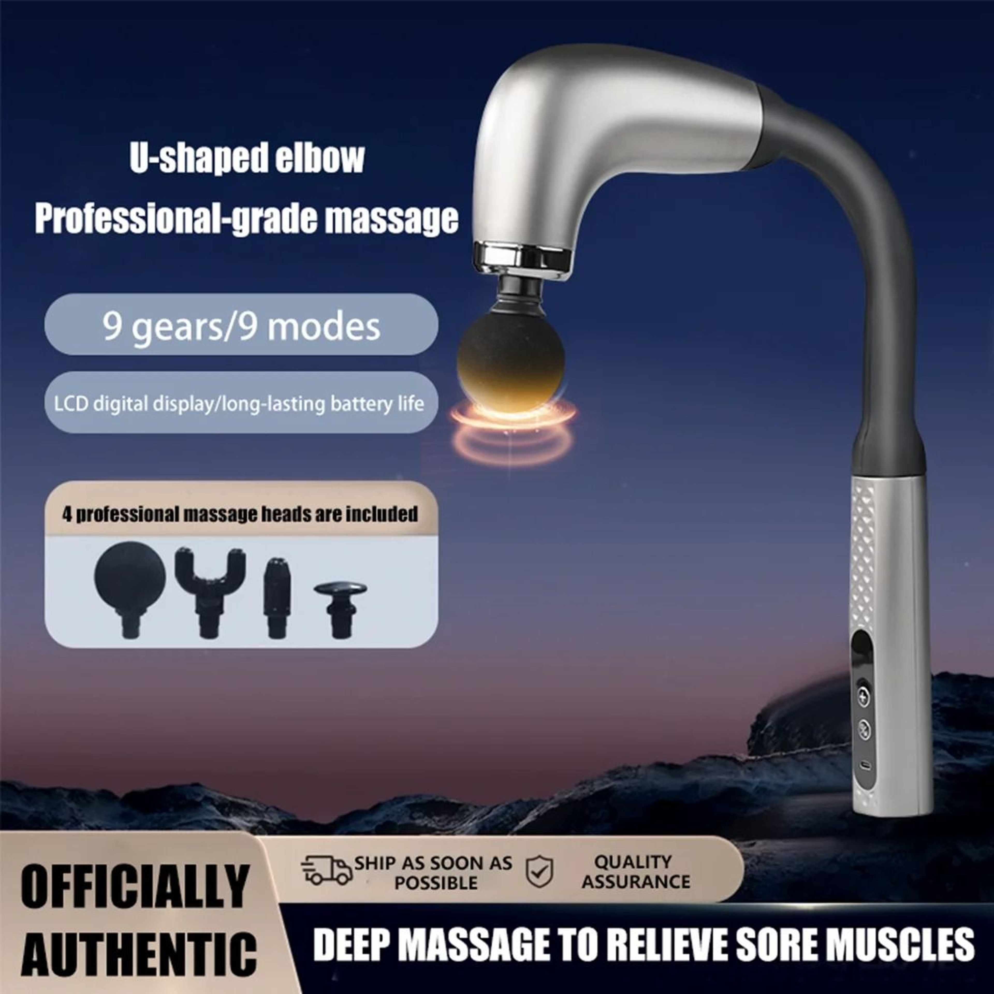 Electric Massage Gun Deep Tissue Muscle Massager Handheld Percussion Device 4