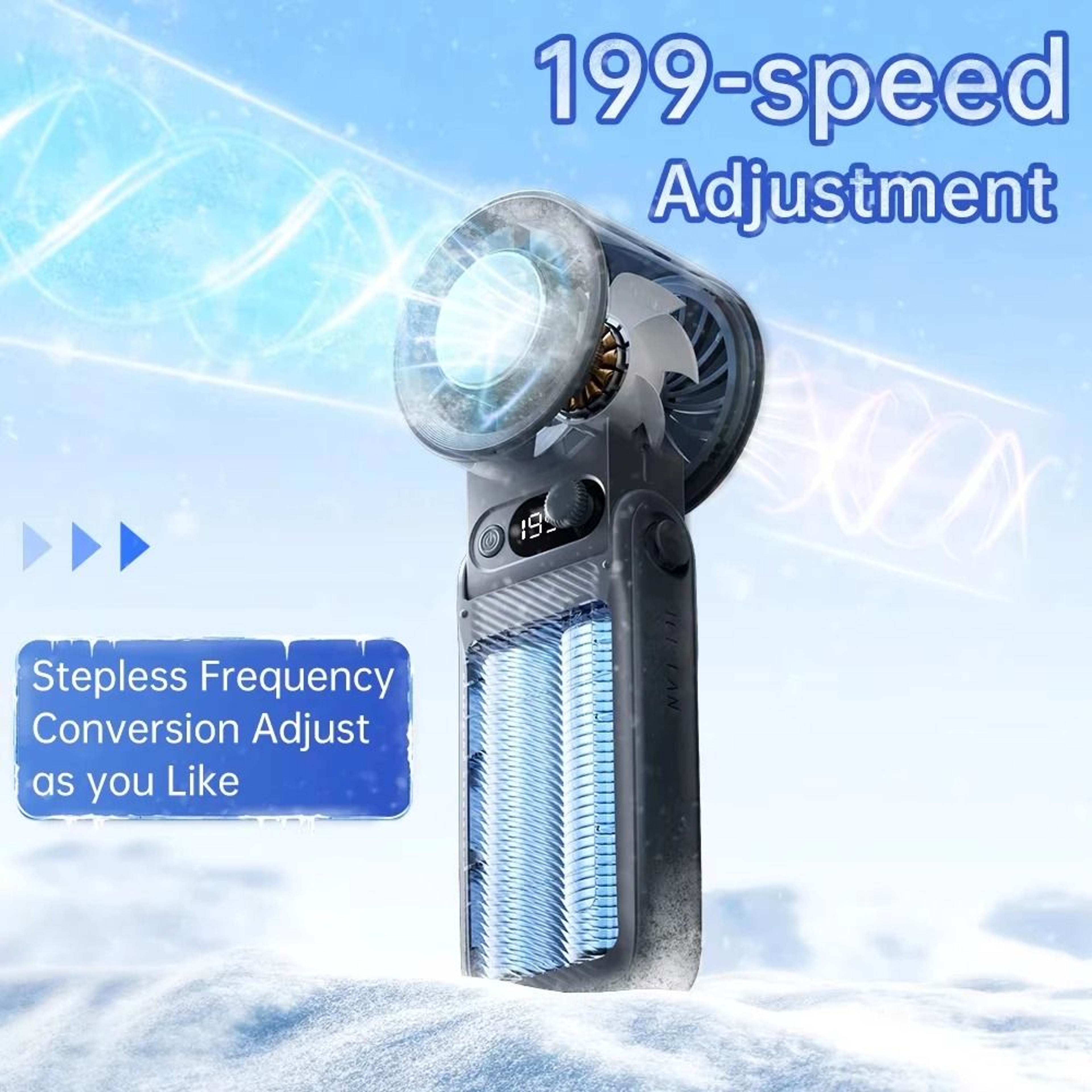 Rechargeable Portable Handheld Fan With Adjustable Speed Cooling 0