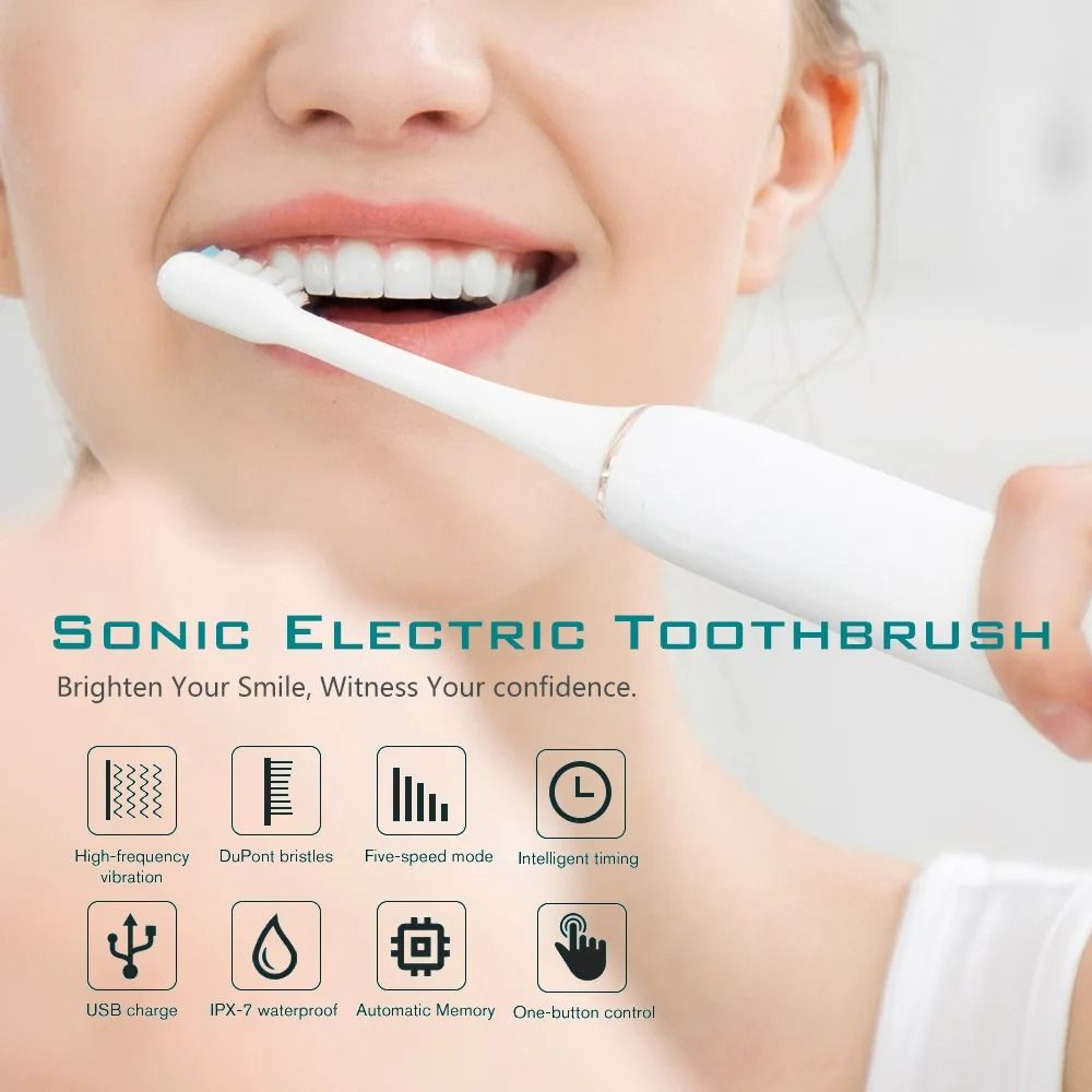 Sonic Electric Toothbrush Rechargeable Waterproof Deep Cleaning Toothbrush 9