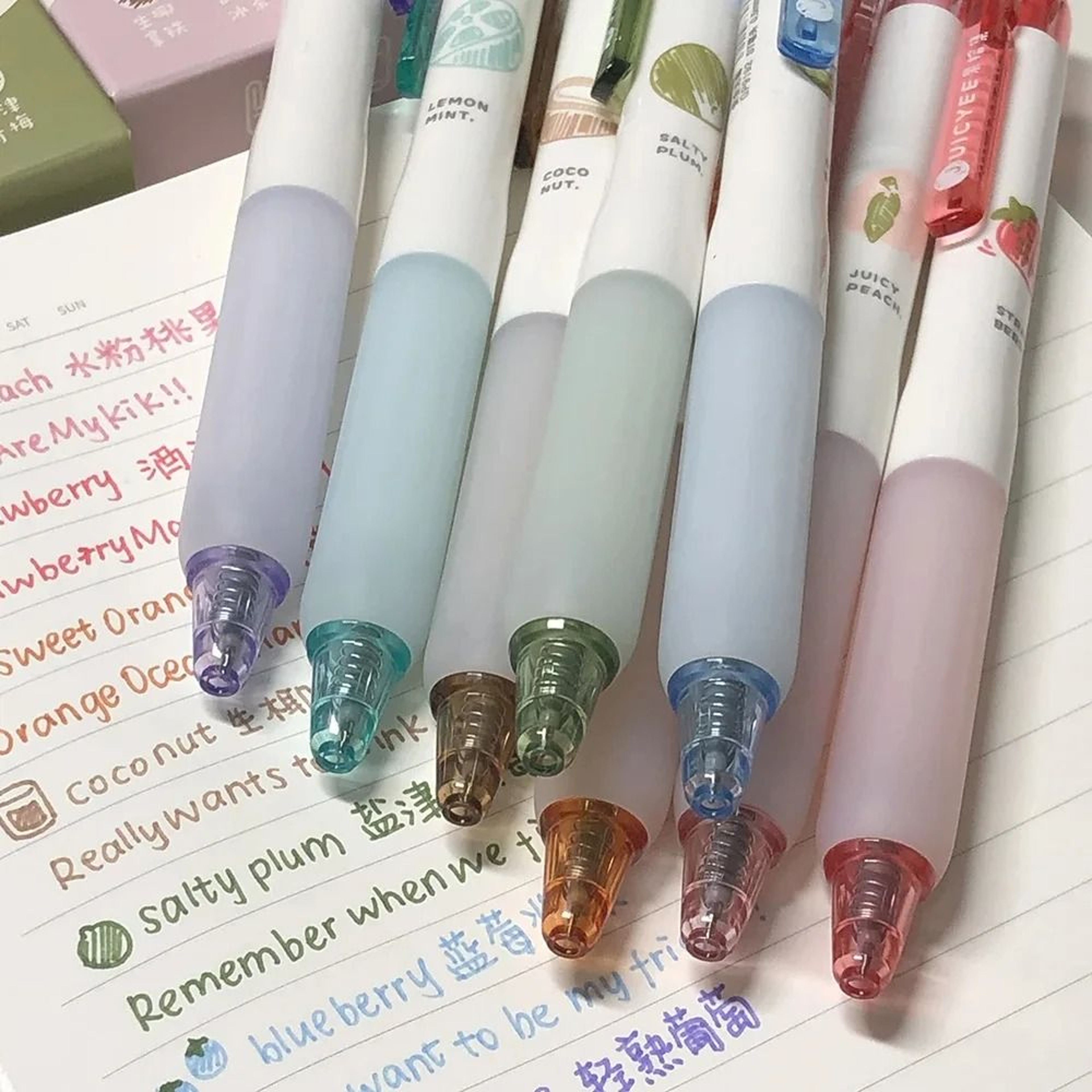 Fruit Scented Colored Gel Pens 05mm Smooth Writing Cute School Art Pens 0