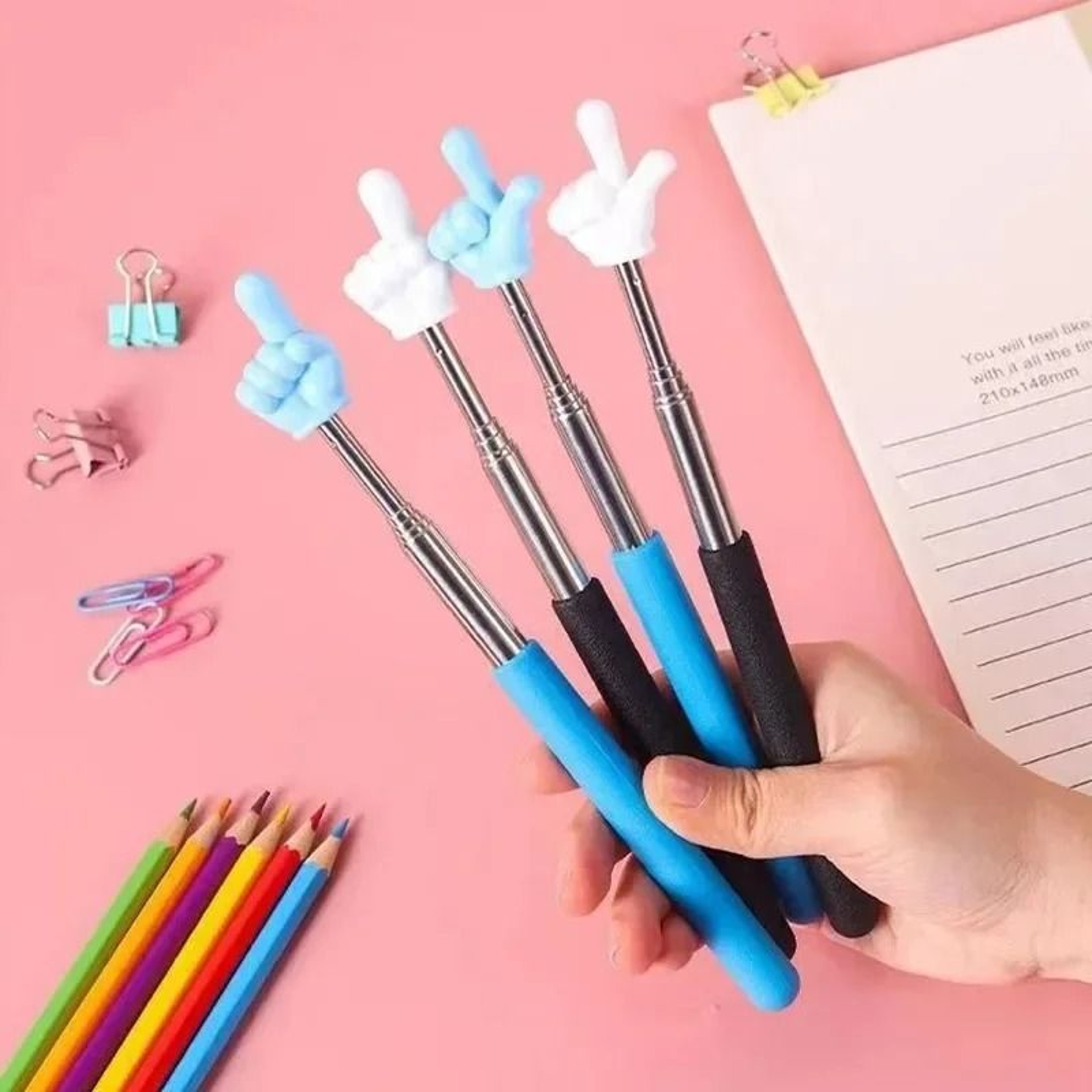 Telescopic Teaching Pointer Stainless Steel Extendable Presentation Stick 15
