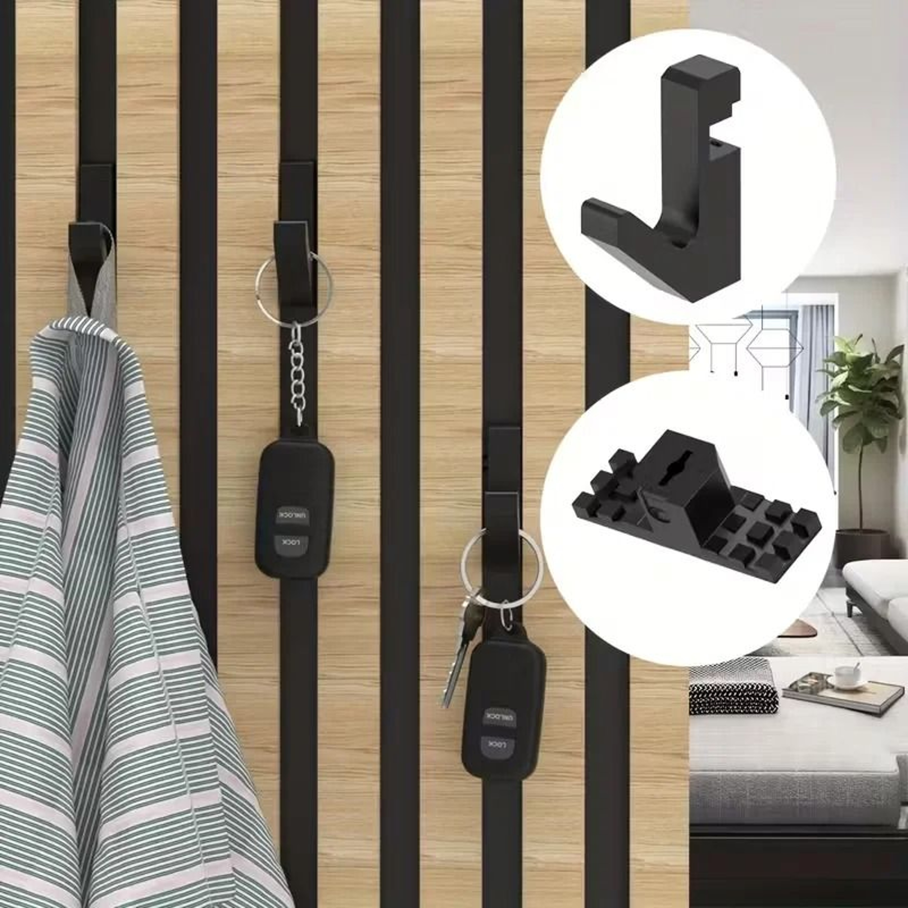 4 Piece Acoustic Panel Hooks No Drill Wall Storage Hooks For Soundproof Panels 6