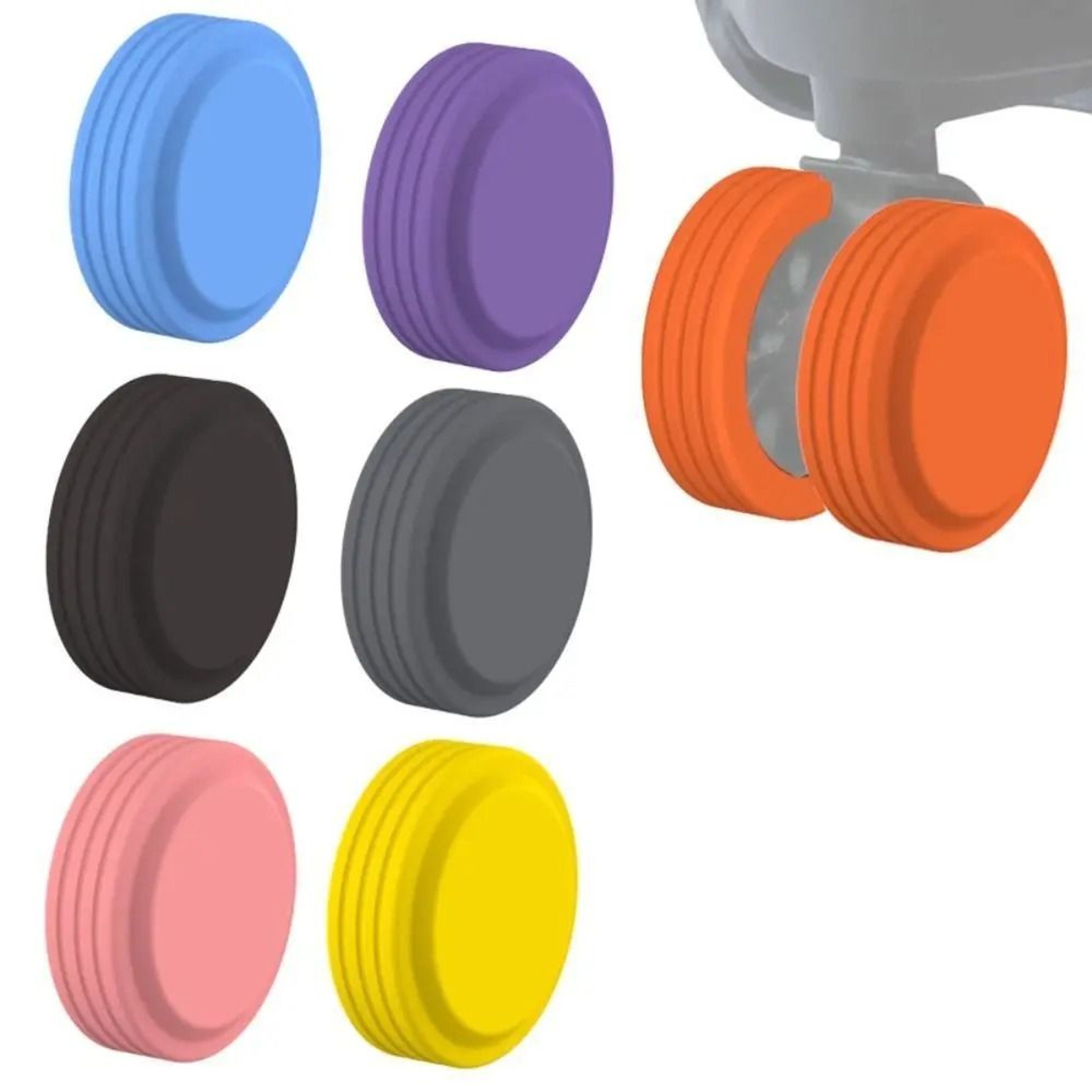 Silent Glide 8 Pcs Silicone Luggage Wheel Covers Set Durable Luggage Wheel Covers For Smooth Quiet  0