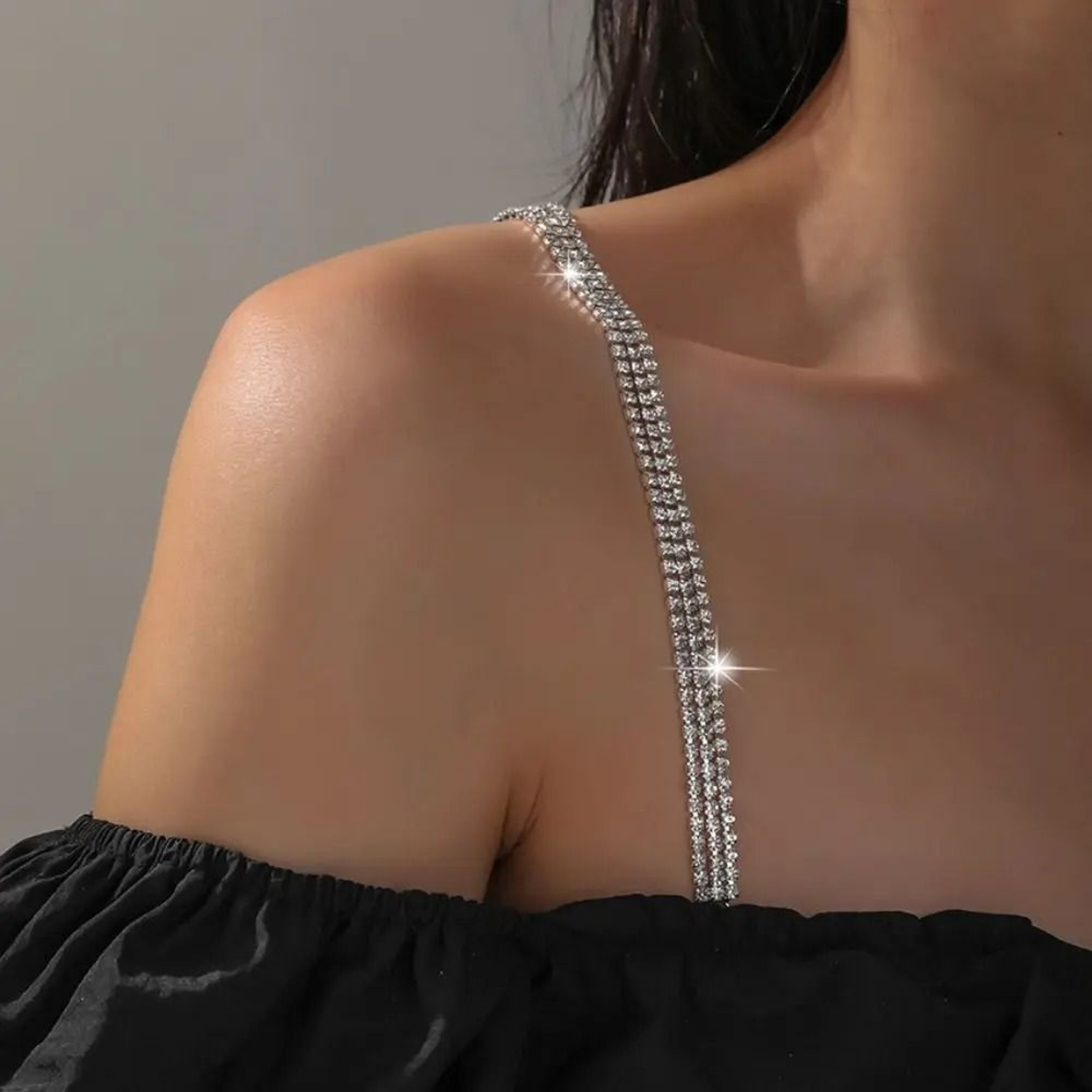 Rhinestone Bra Straps Adjustable Non Slip Decorative Lingerie Strap Accessory 1
