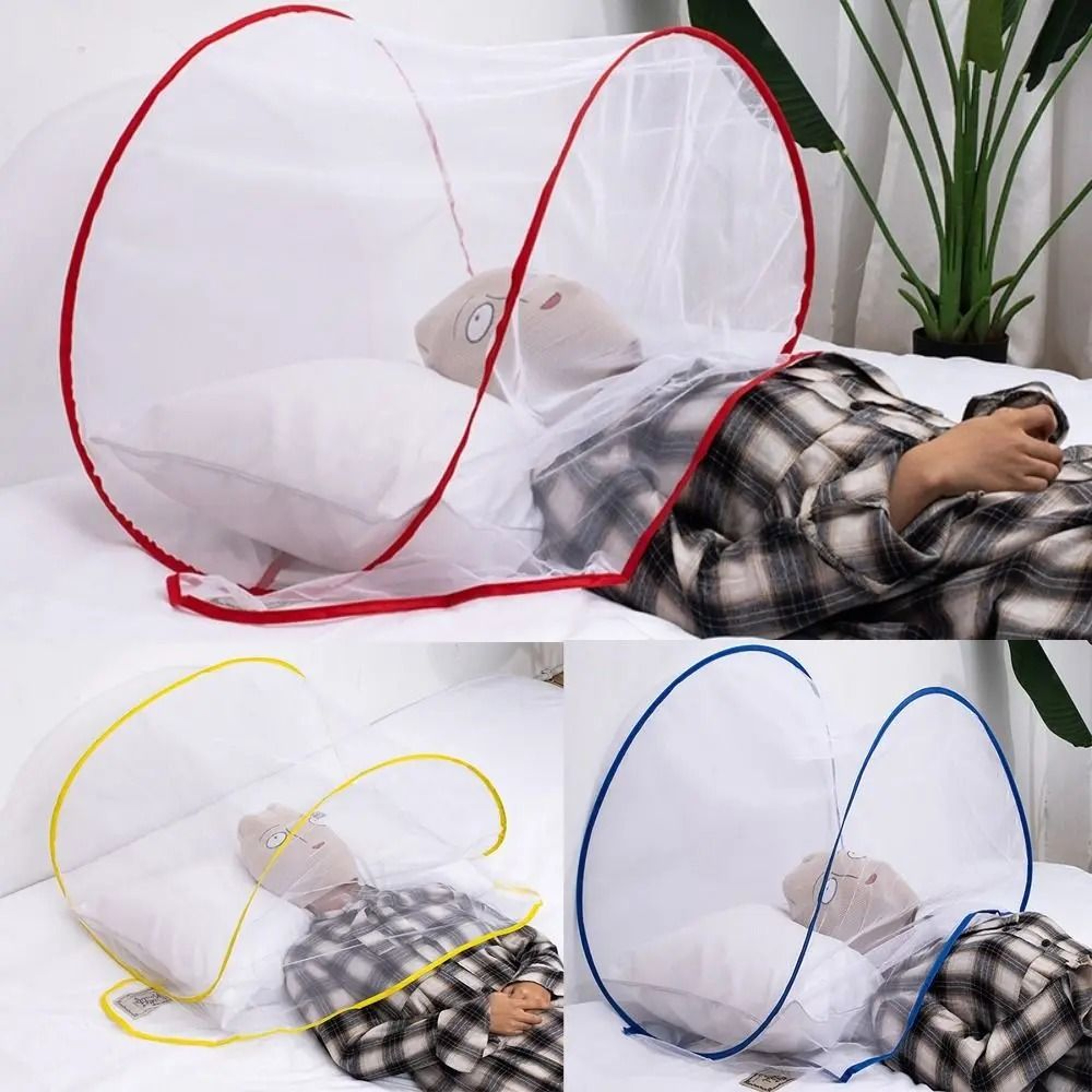 Portable Pop Up Mini Mosquito Net Head Face Protective Cover 0