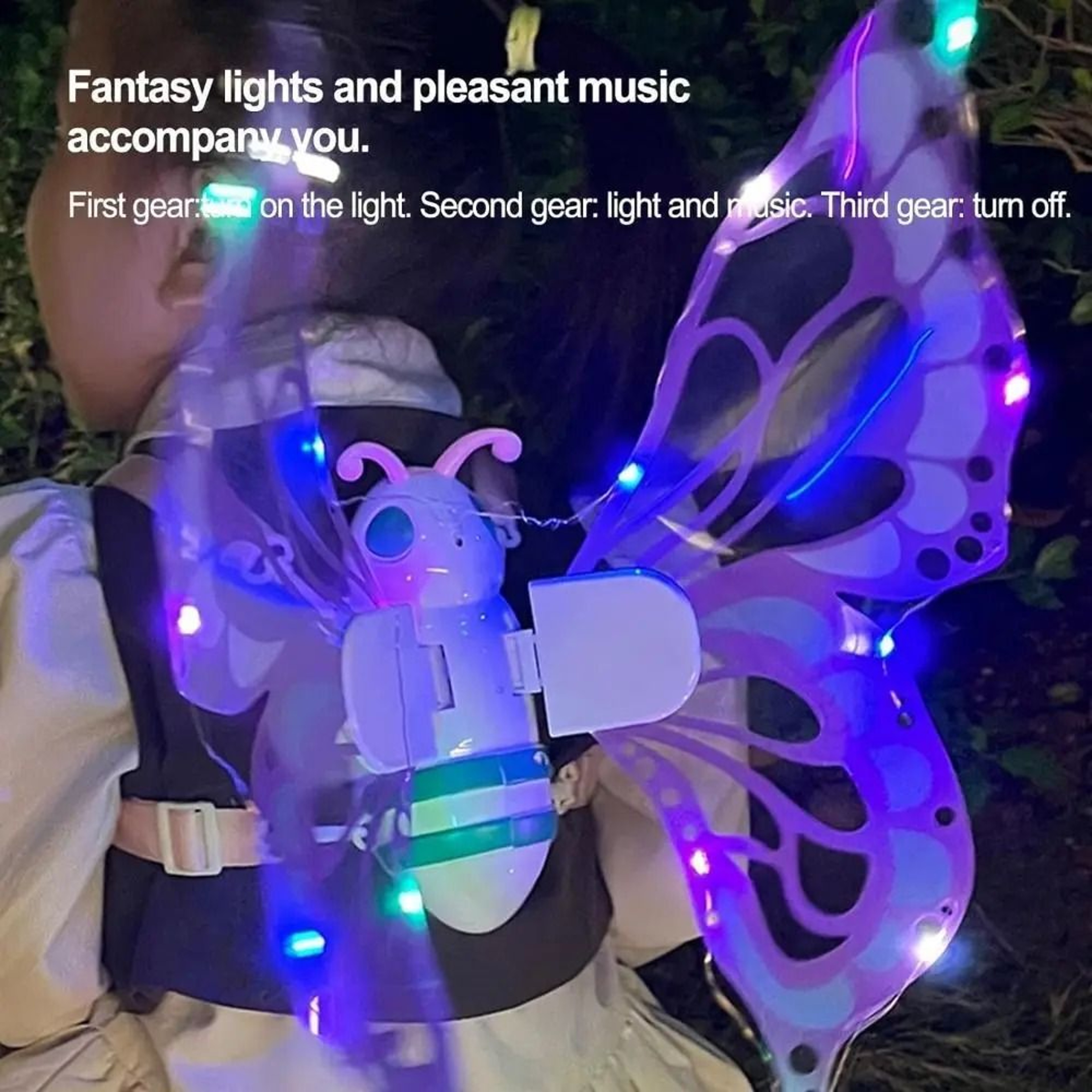 LED Fairy Wings Light Up Moving Butterfly Costume Wings For Kids 4