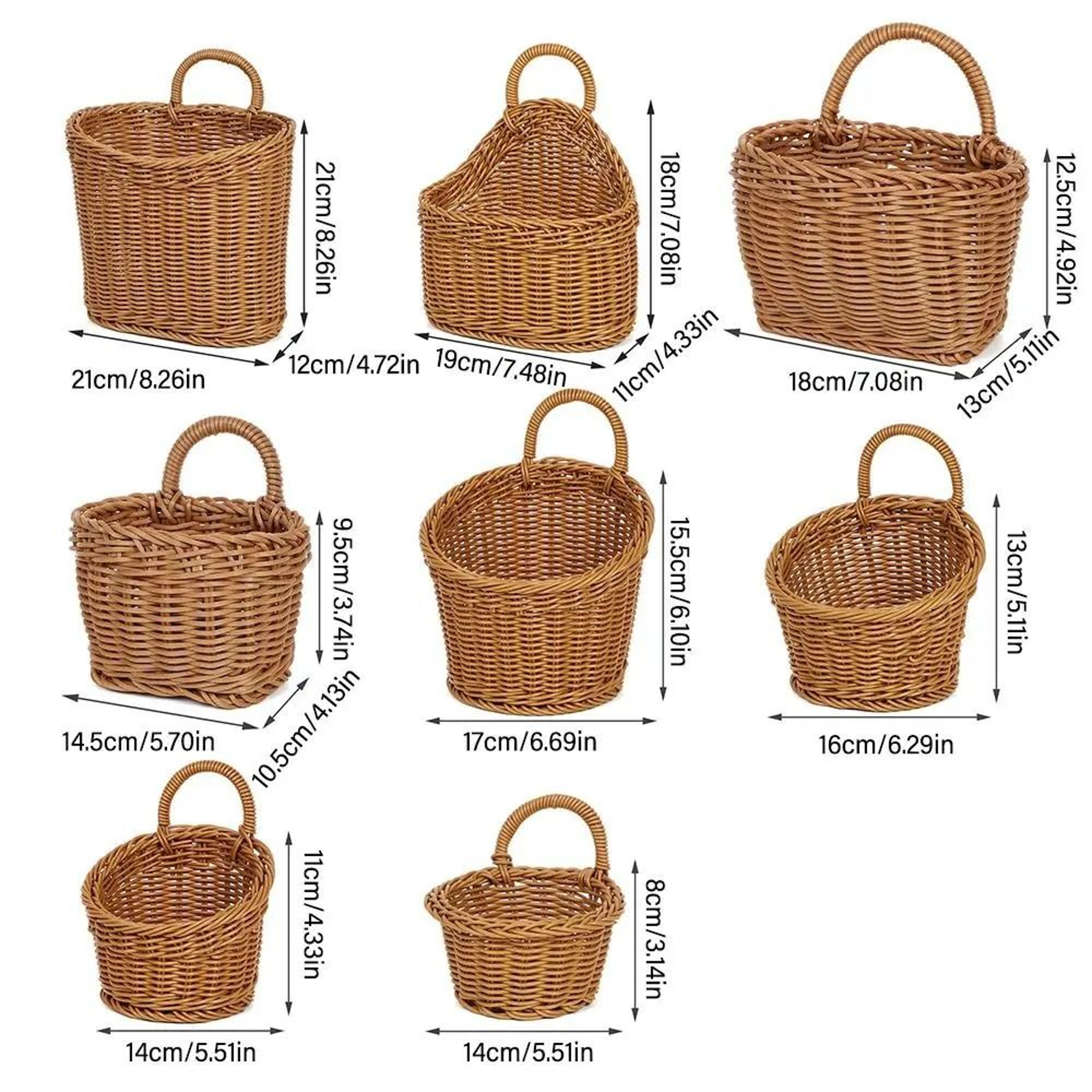 Rattan Storage Basket Hanging Kitchen Fruit Vegetable Organizer 10