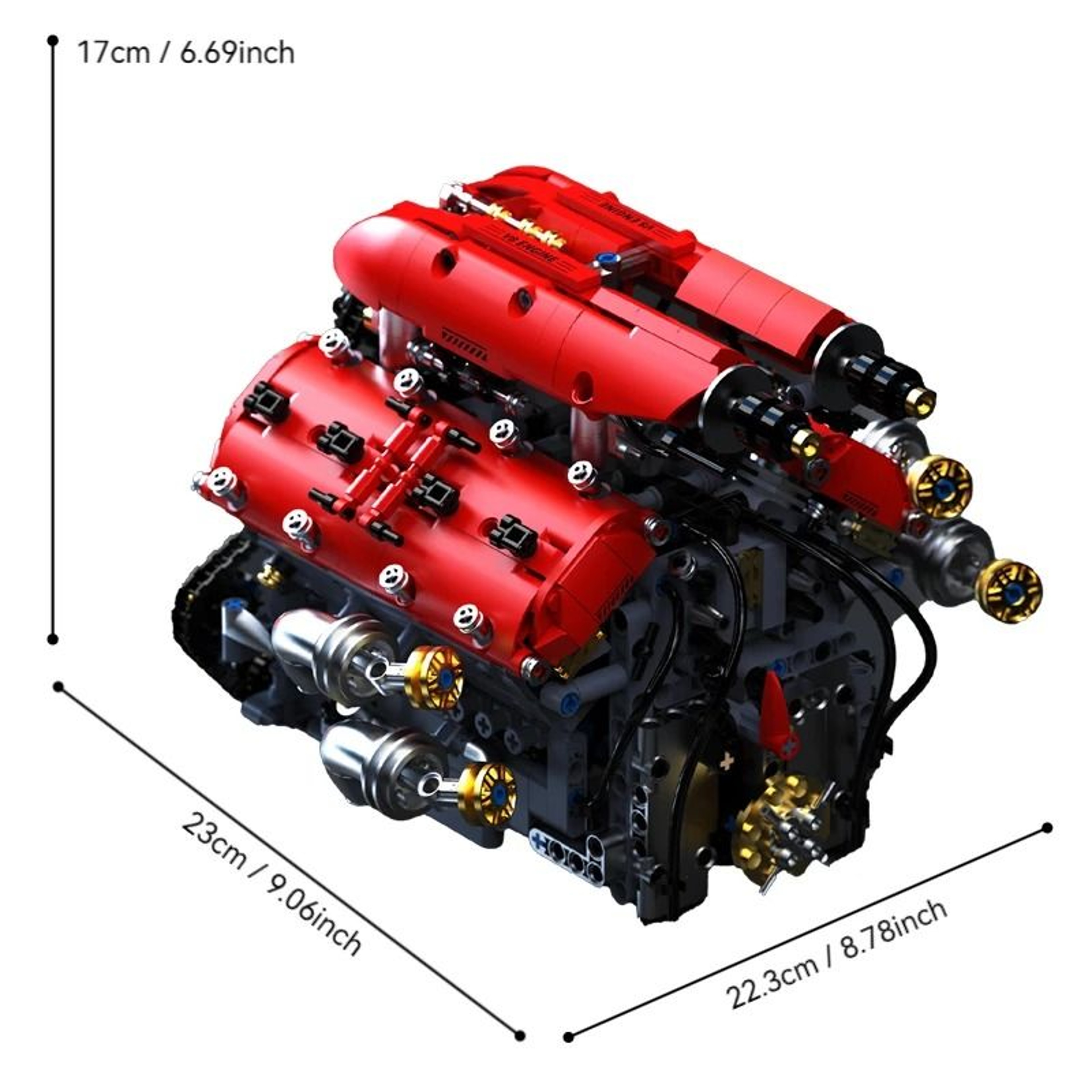 V8 Engine Building Blocks Motorized Technical Model DIY Kit 3
