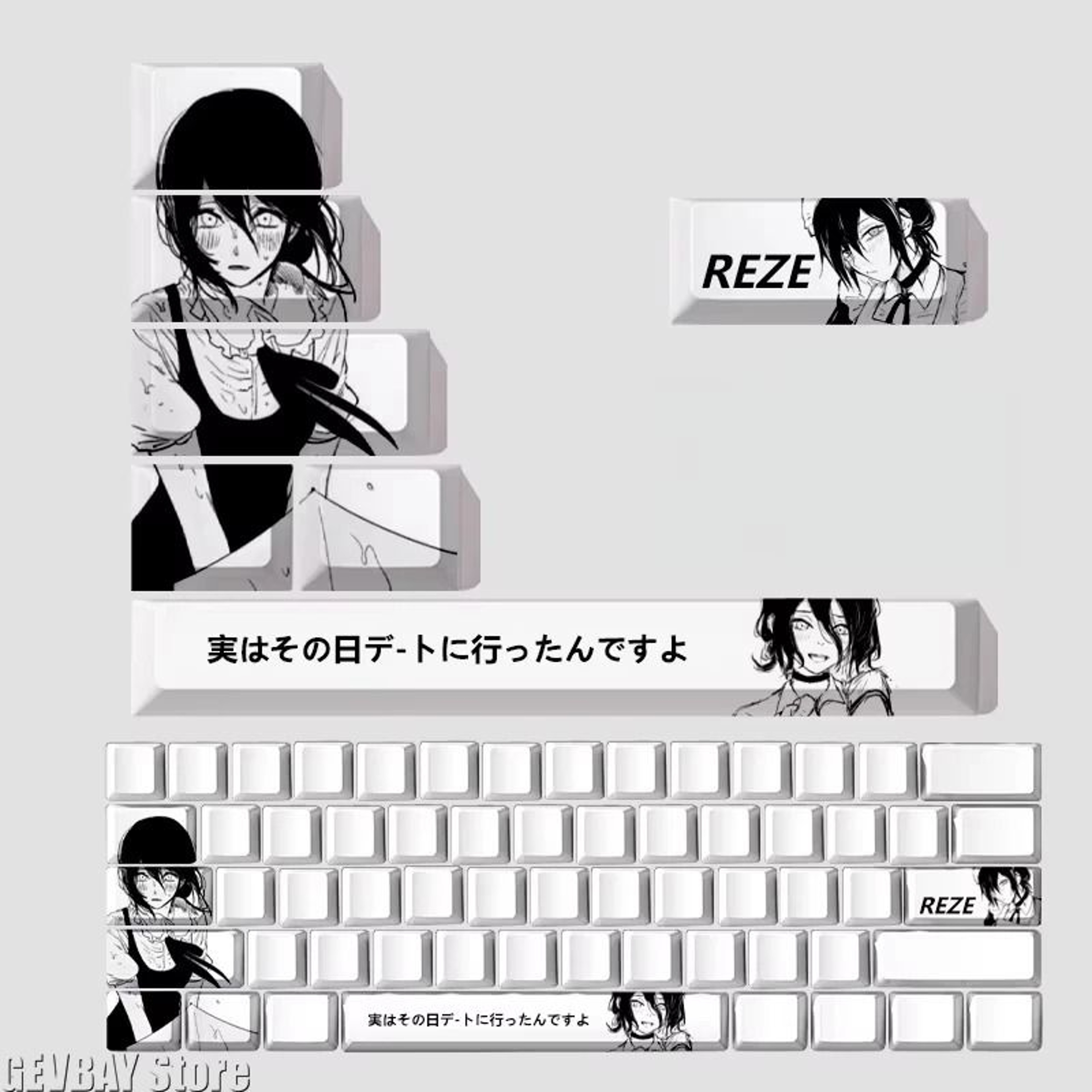 Anime Character PBT Keycaps Cherry Profile Custom Mechanical Set 7