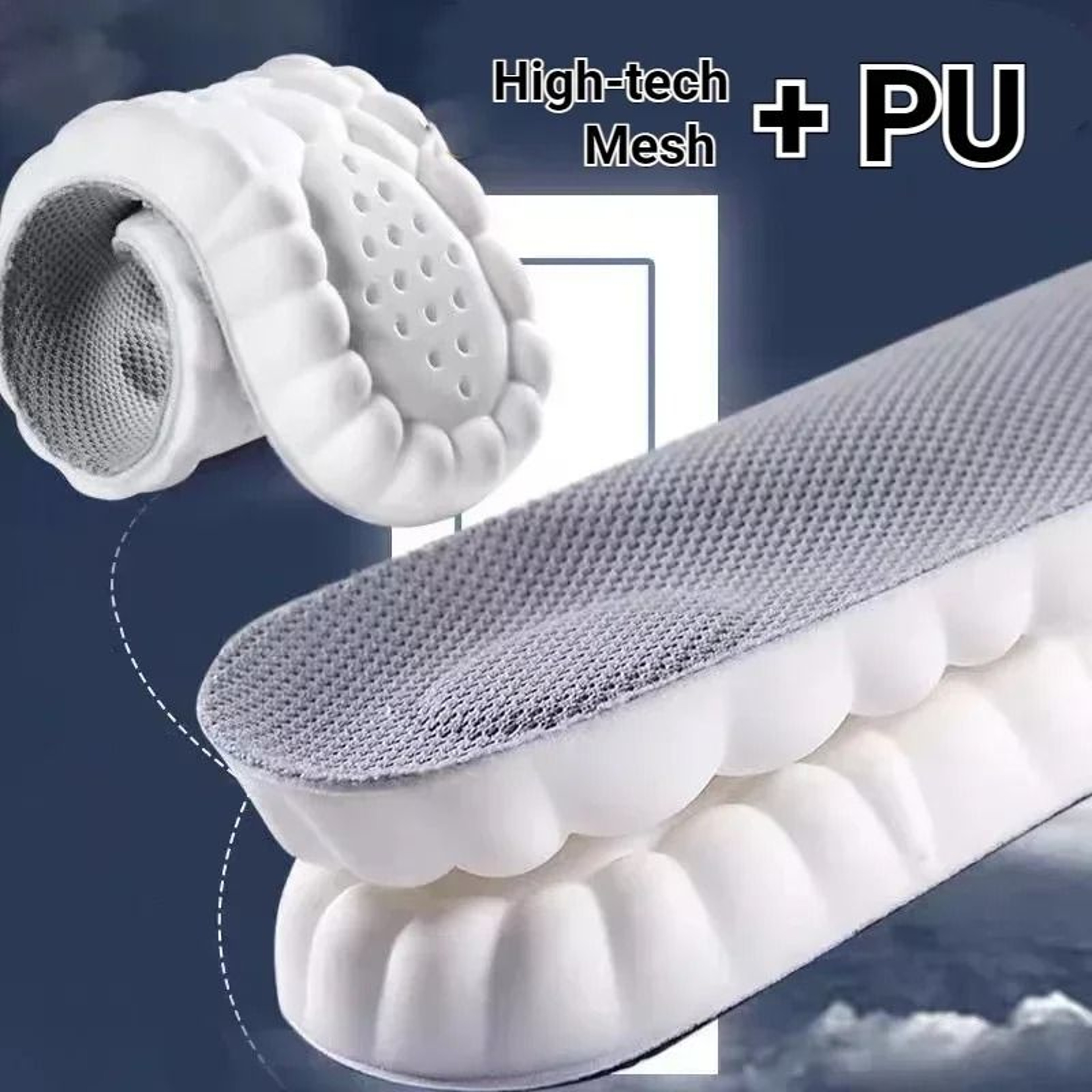 4D Massage Arch Support Insoles Soft Orthopedic Cushioning Shoe Inserts 10
