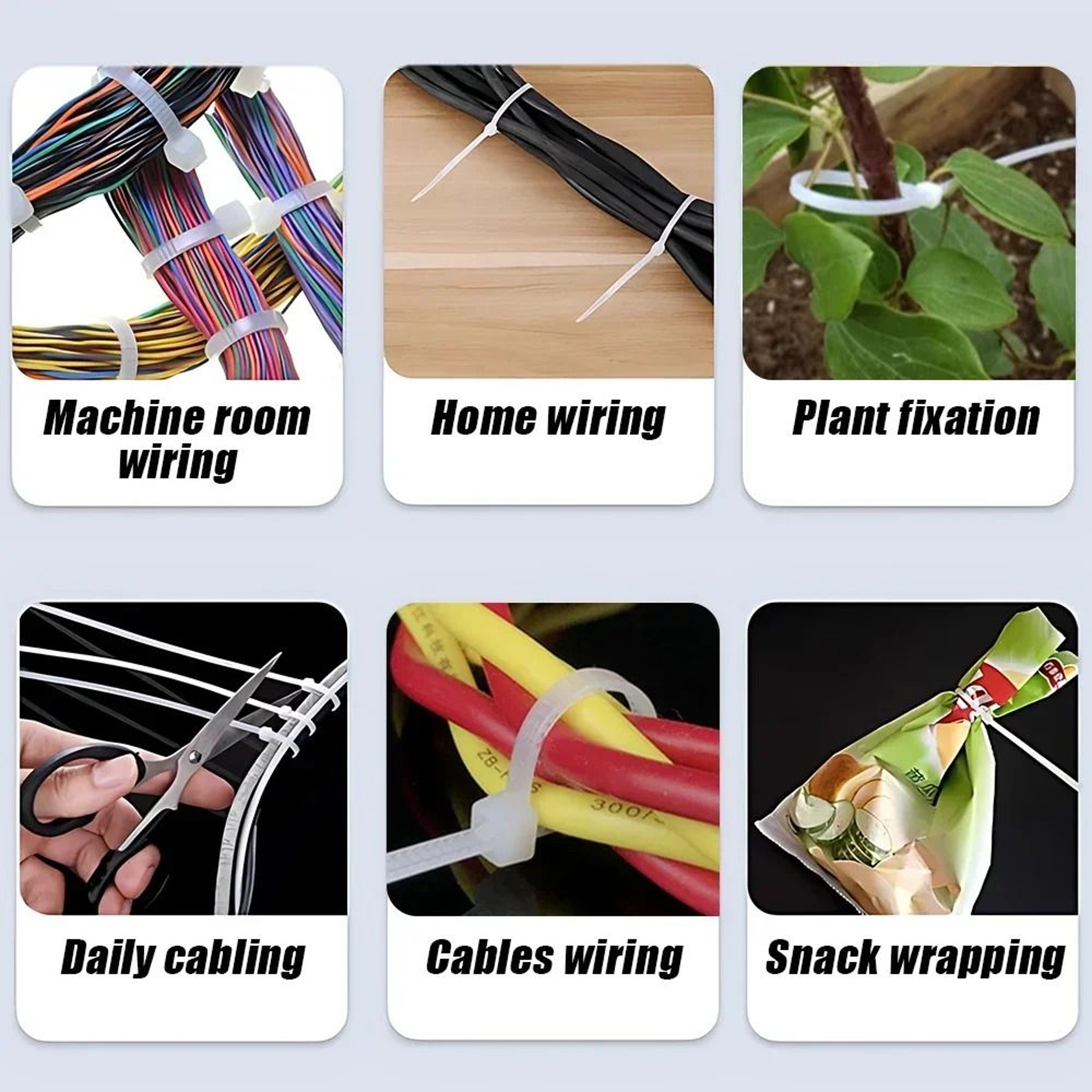 Heavy Duty Nylon Cable Ties Self Locking Zip Ties Adjustable Wire Fastening Straps 7
