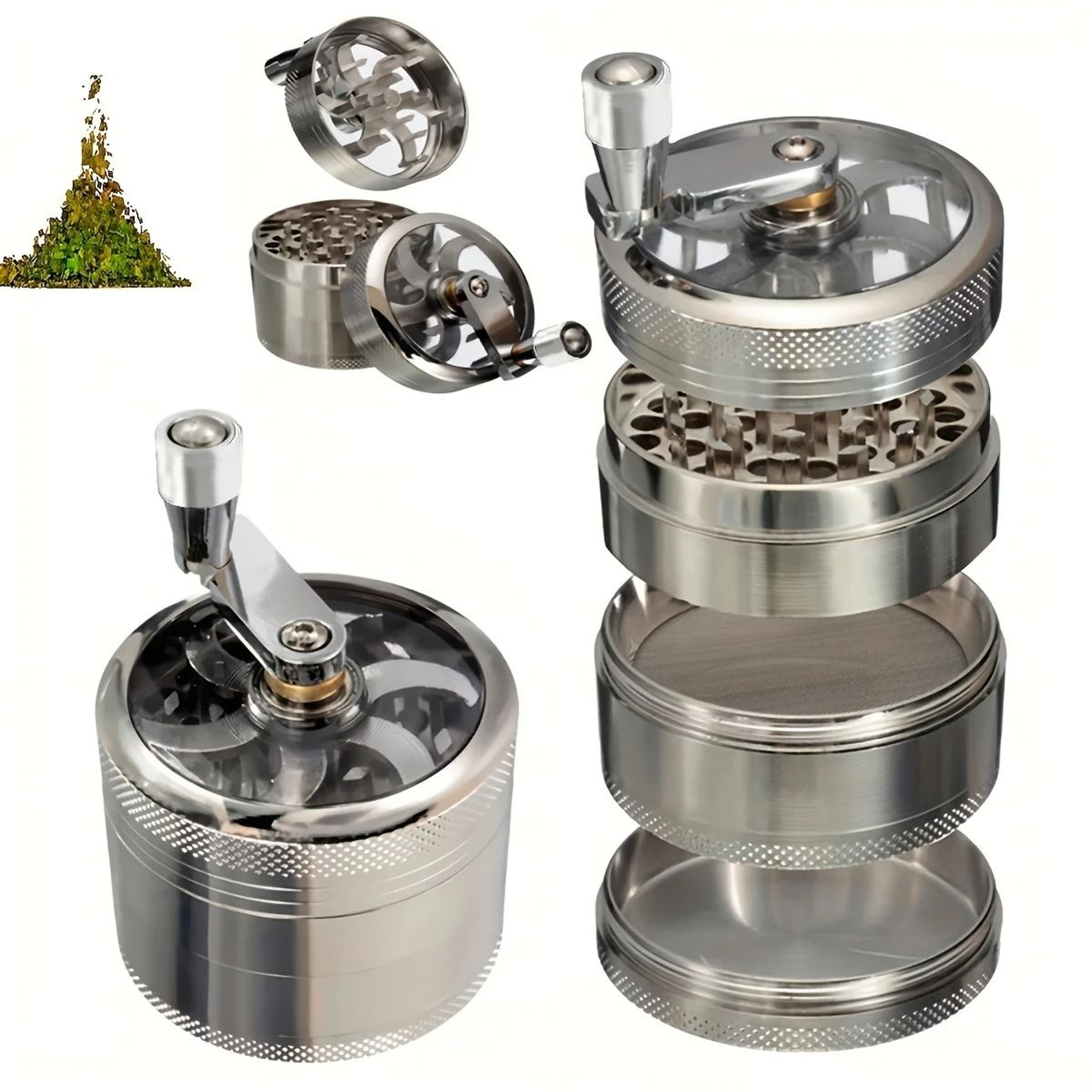 Manual Spice Grinder For Nutmeg Pepper And Rock Salt Heavy Duty Kitchen Crusher 0