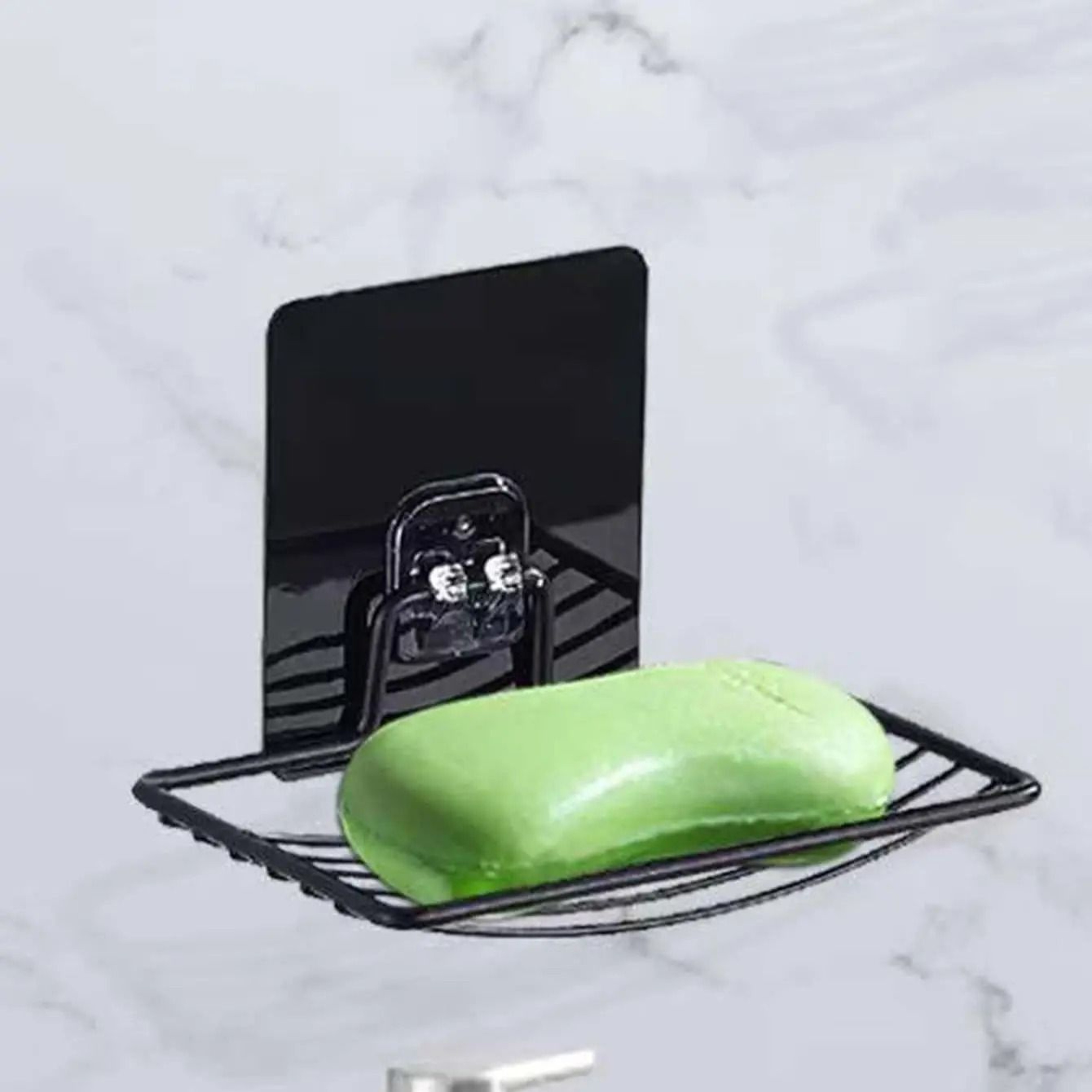 Stainless Steel Soap Holder Adhesive Wall Mounted Drain Rack Bathroom Organizer 2