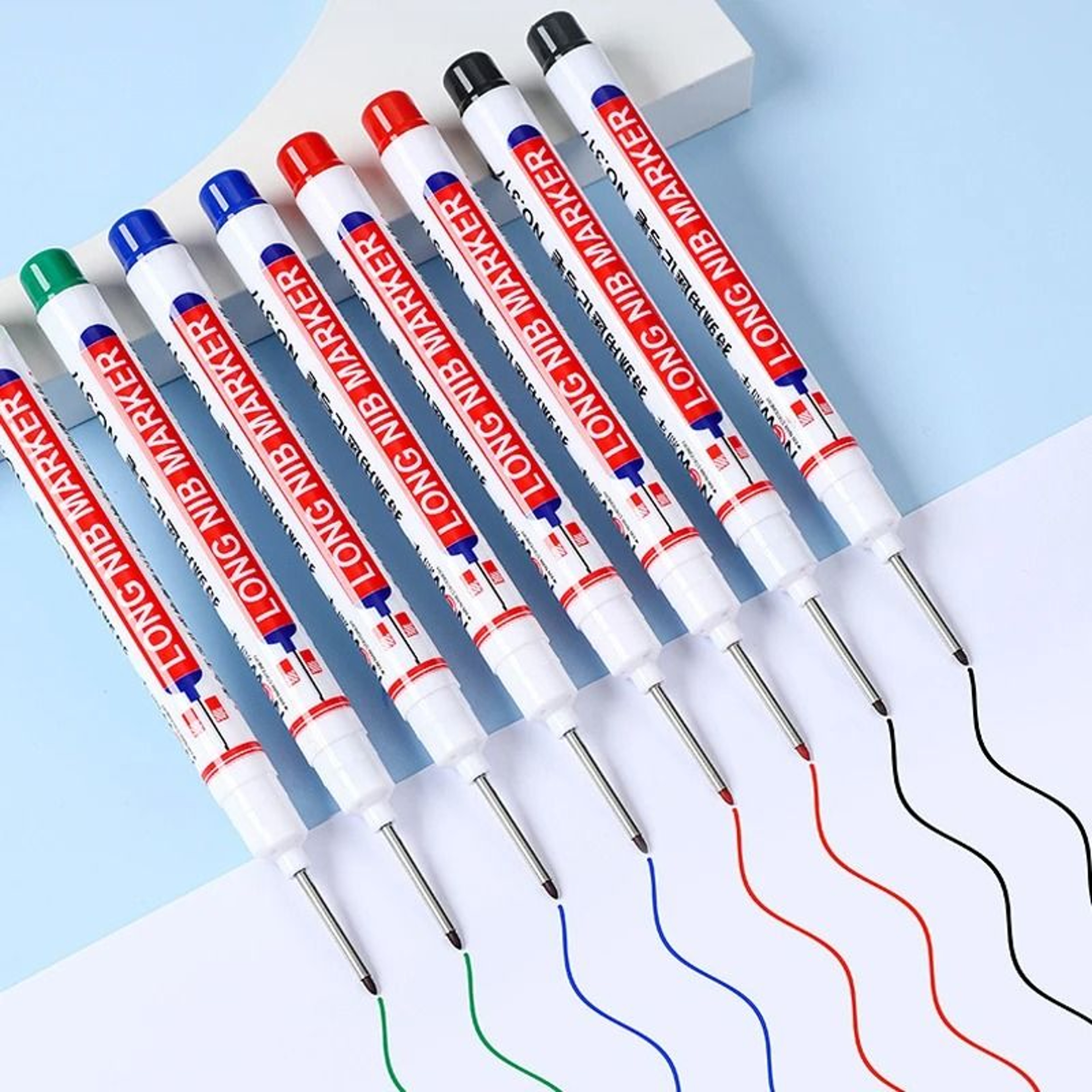 Deep Hole Long Nib Marker Set Precision Construction Marker For Wood Metal And DIY Projects 0