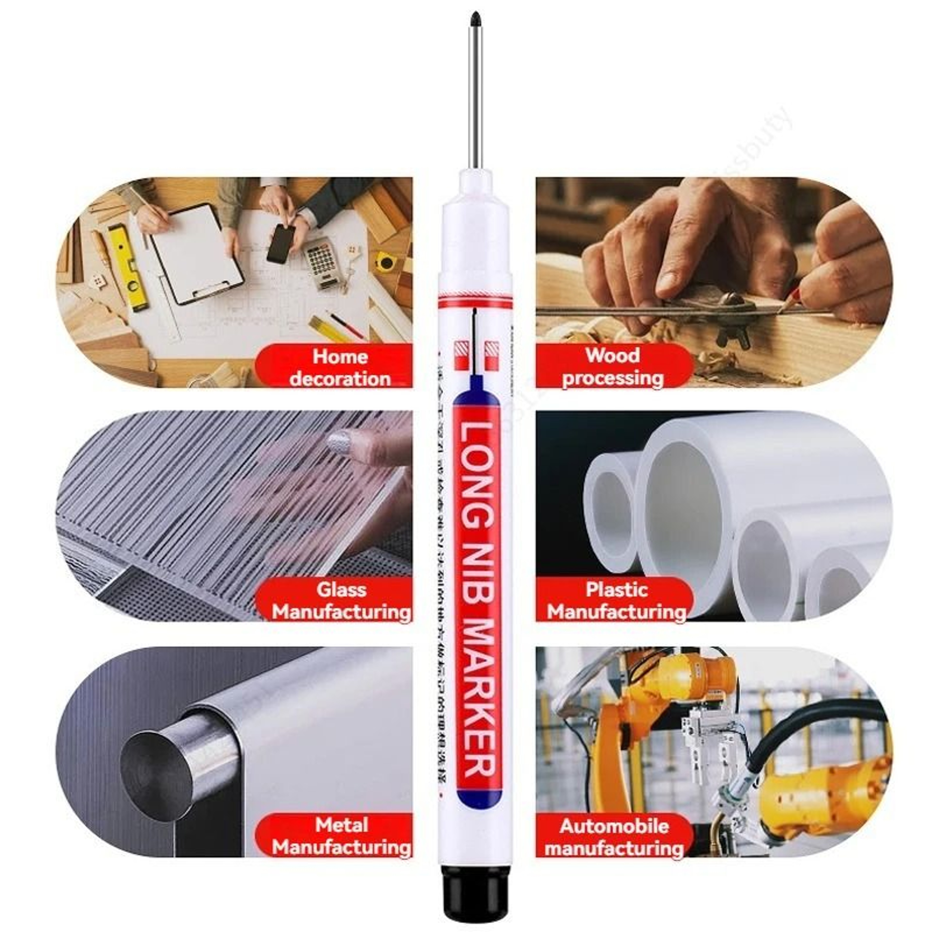 Deep Hole Long Nib Marker Set Precision Construction Marker For Wood Metal And DIY Projects 27