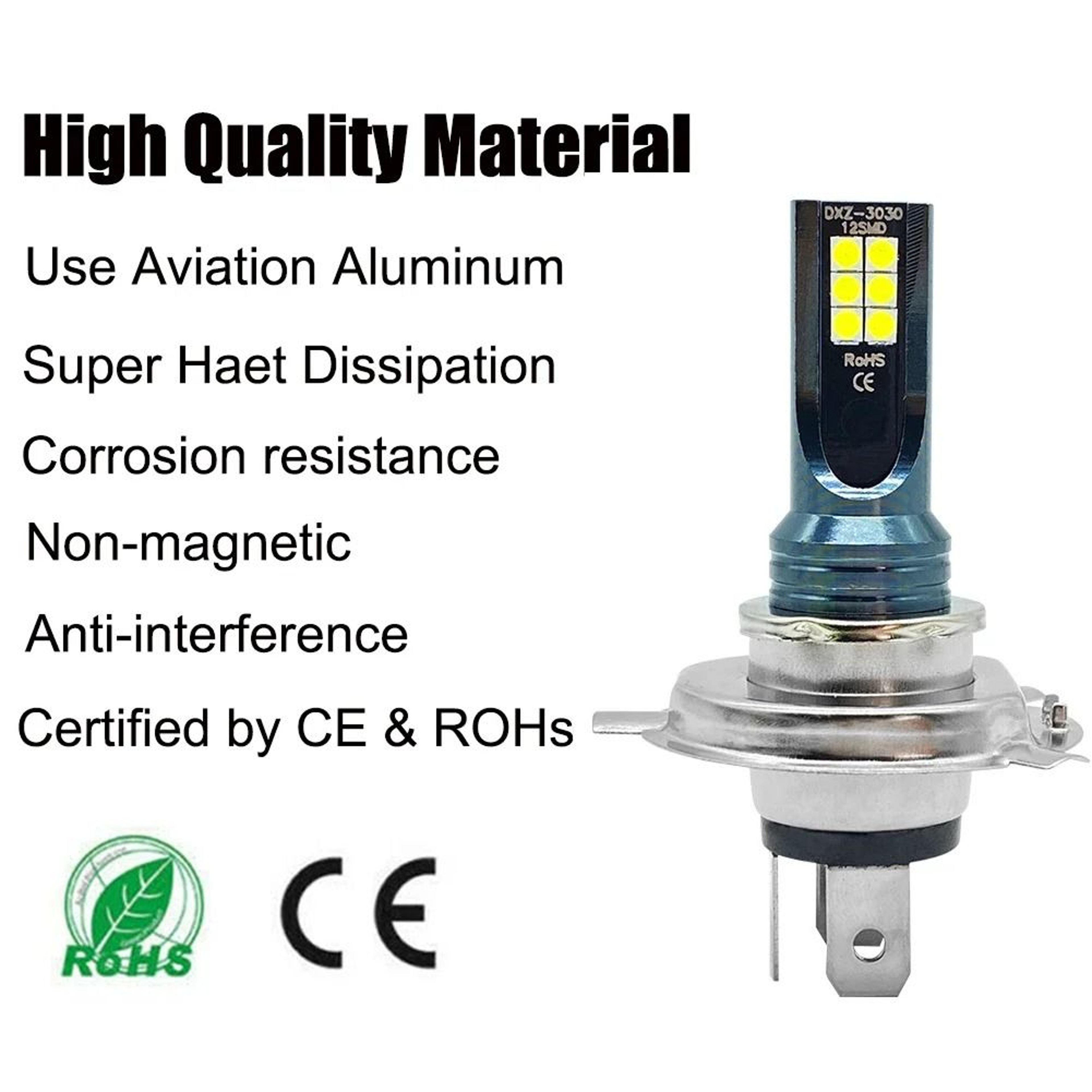 Ultra Bright LED Headlight And Fog Light Bulb Set 12000LM 4