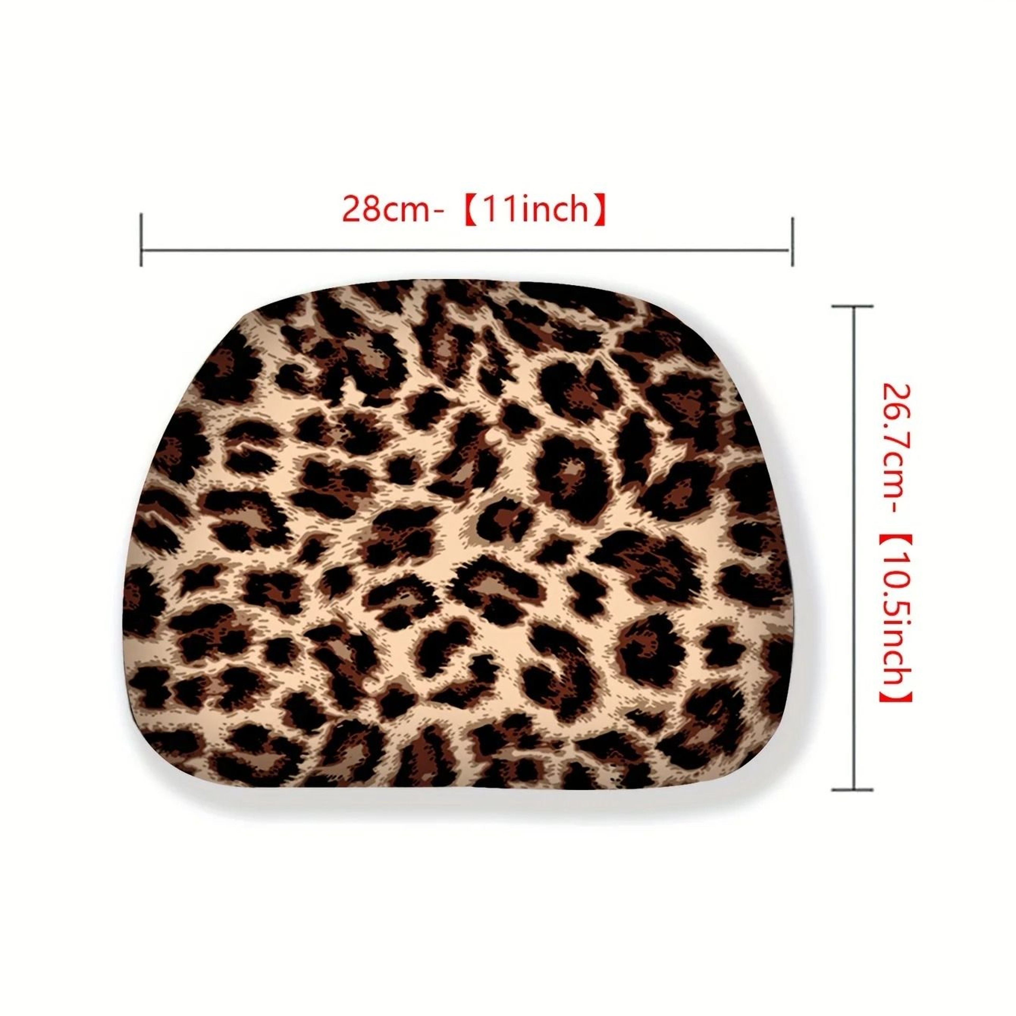 Leopard Print Car Headrest Covers 2 Piece Interior Accessory Set 1