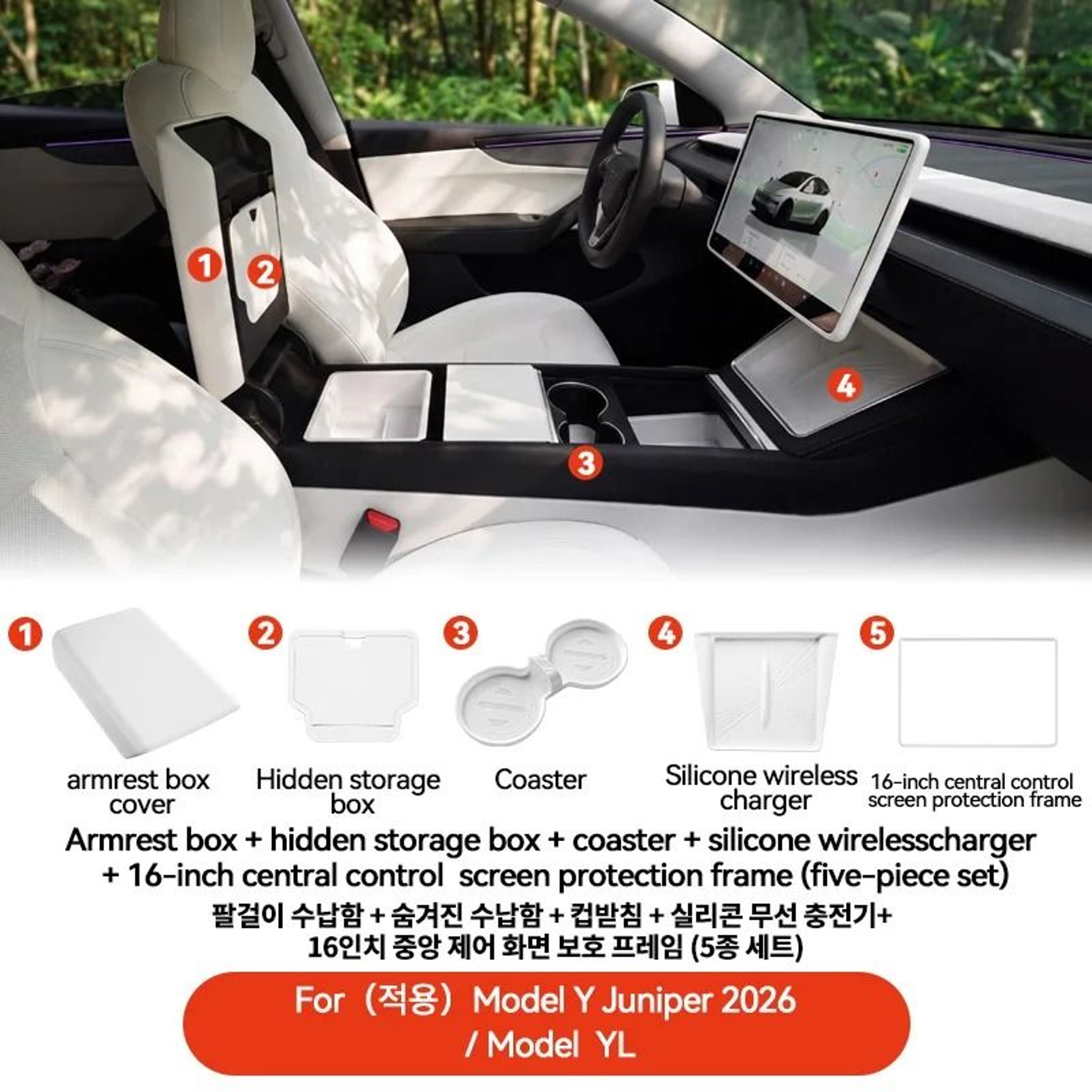 Tesla Model 3 Model Y TPE Armrest Cover Center Console Pad 9