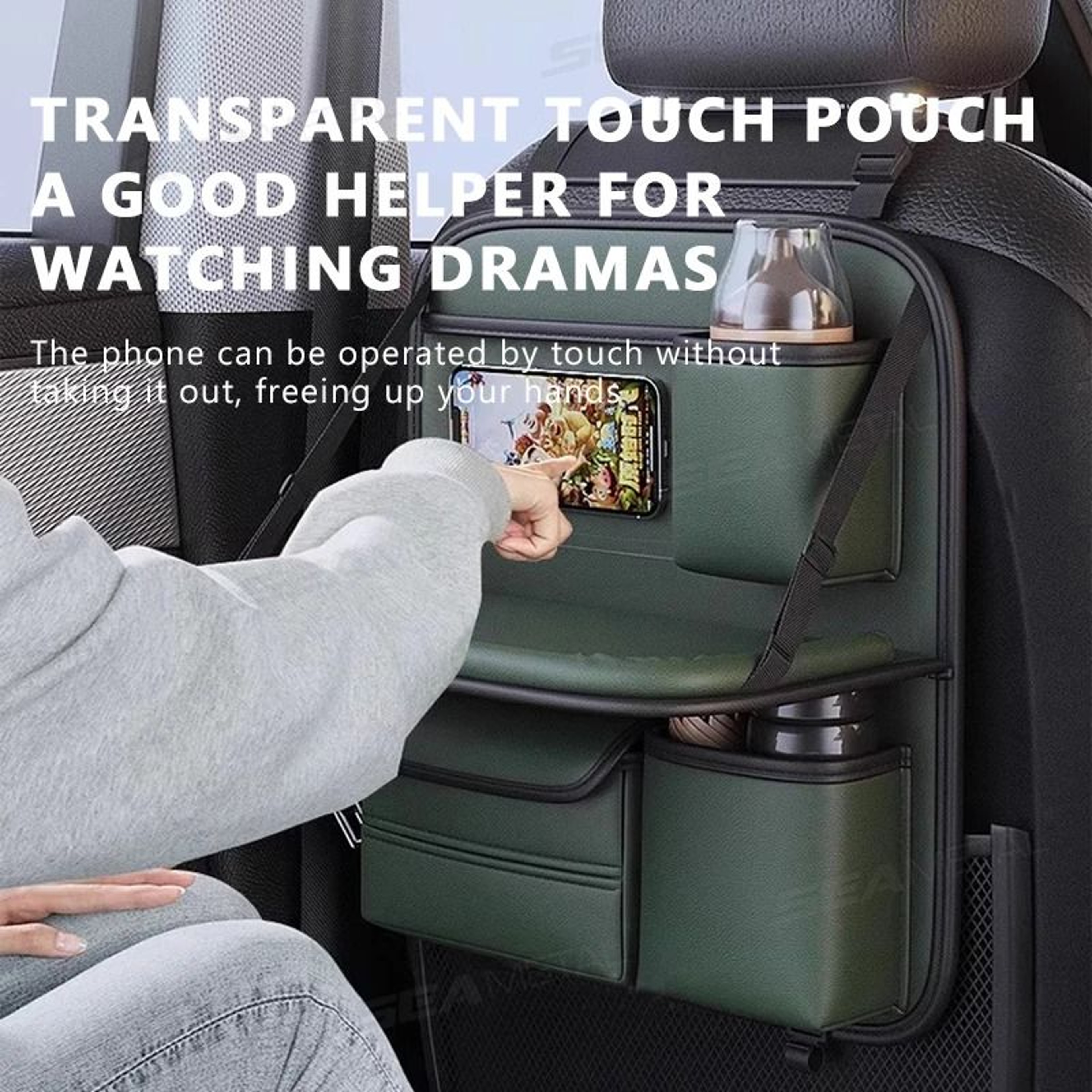 SEAMETAL Car Backseat Organizer With Foldable Tray Table 4